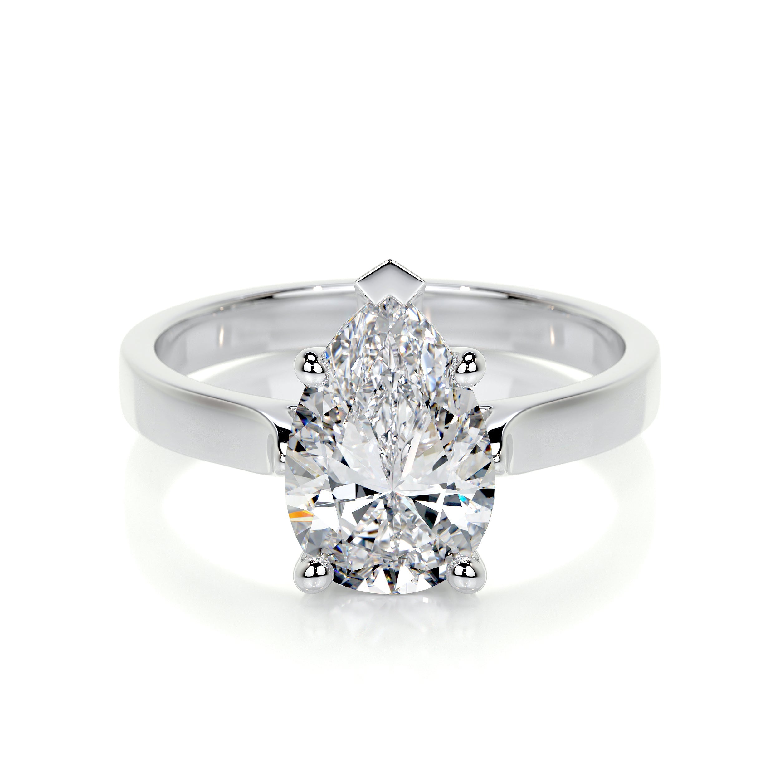 2 carat pear shaped deals diamond solitaire ring