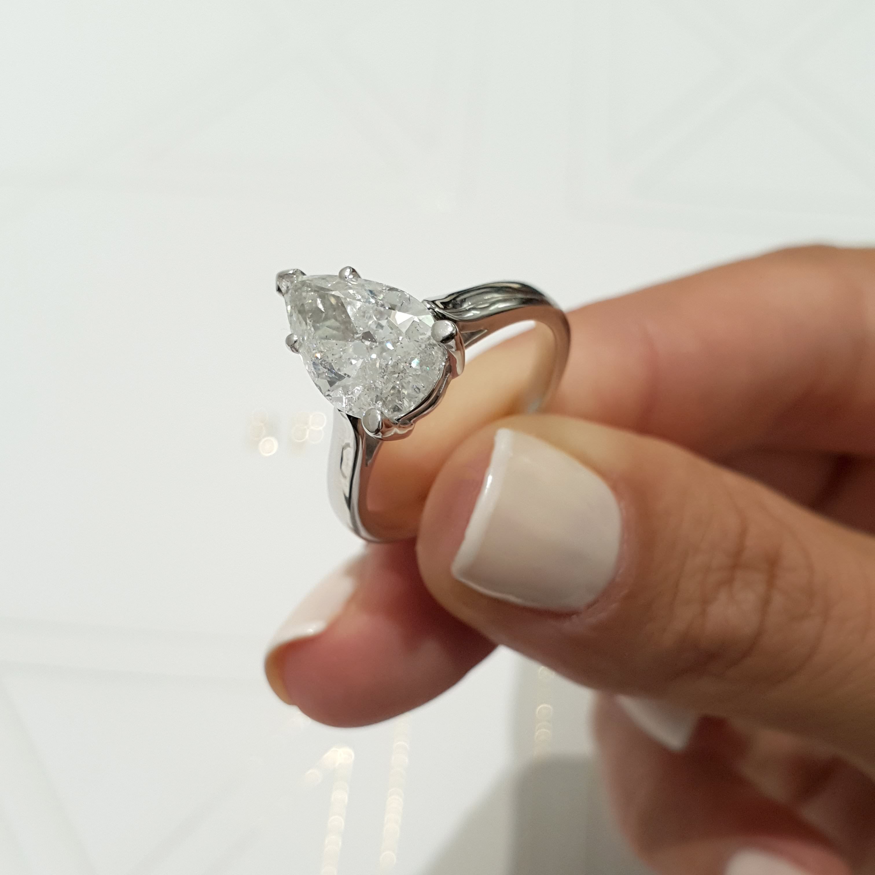 Jessica Diamond Engagement Ring -18K White Gold