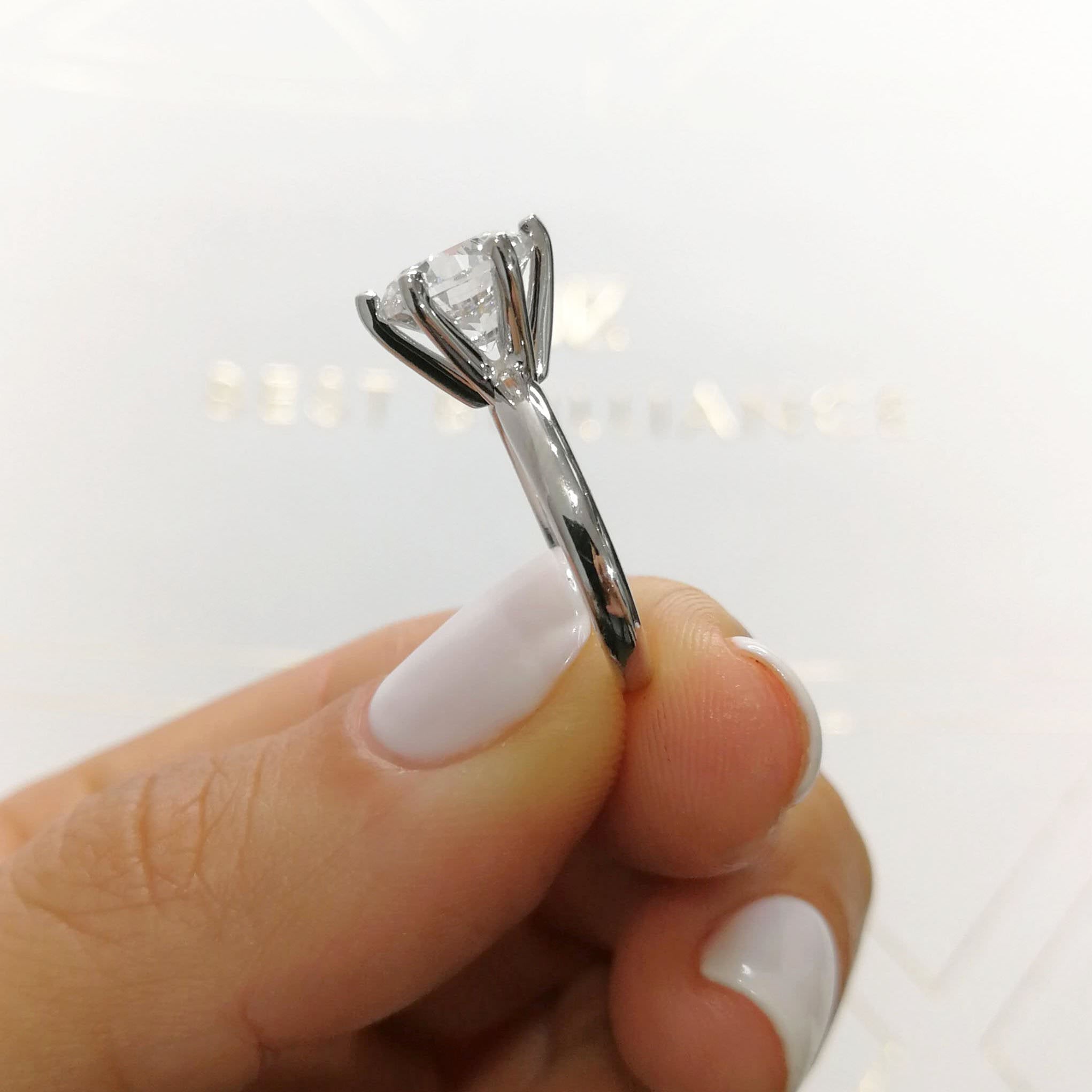Jessica Diamond Engagement Ring   (2 Carat) -18K White Gold