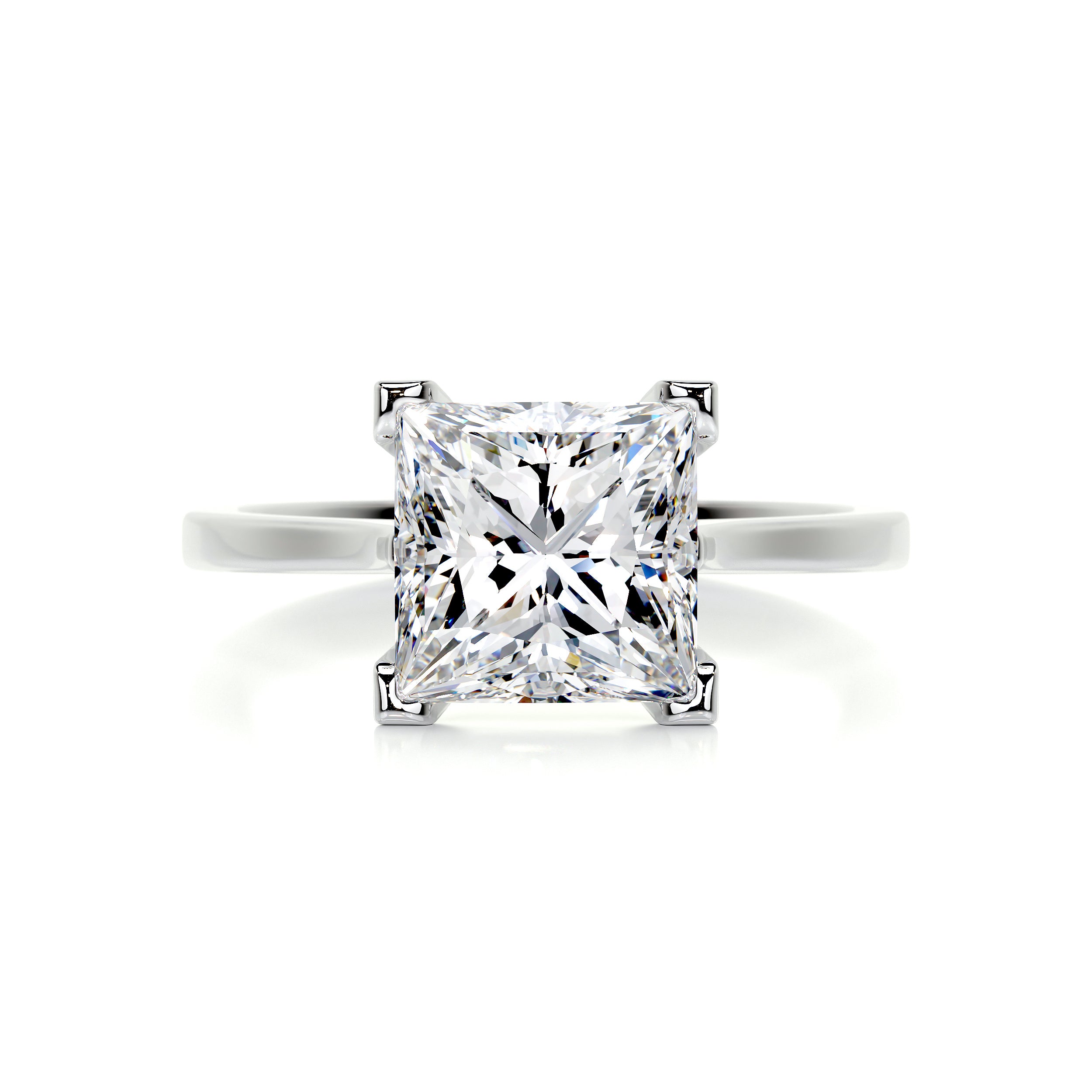Ella Diamond Engagement Ring   (3 Carat) -18K White Gold