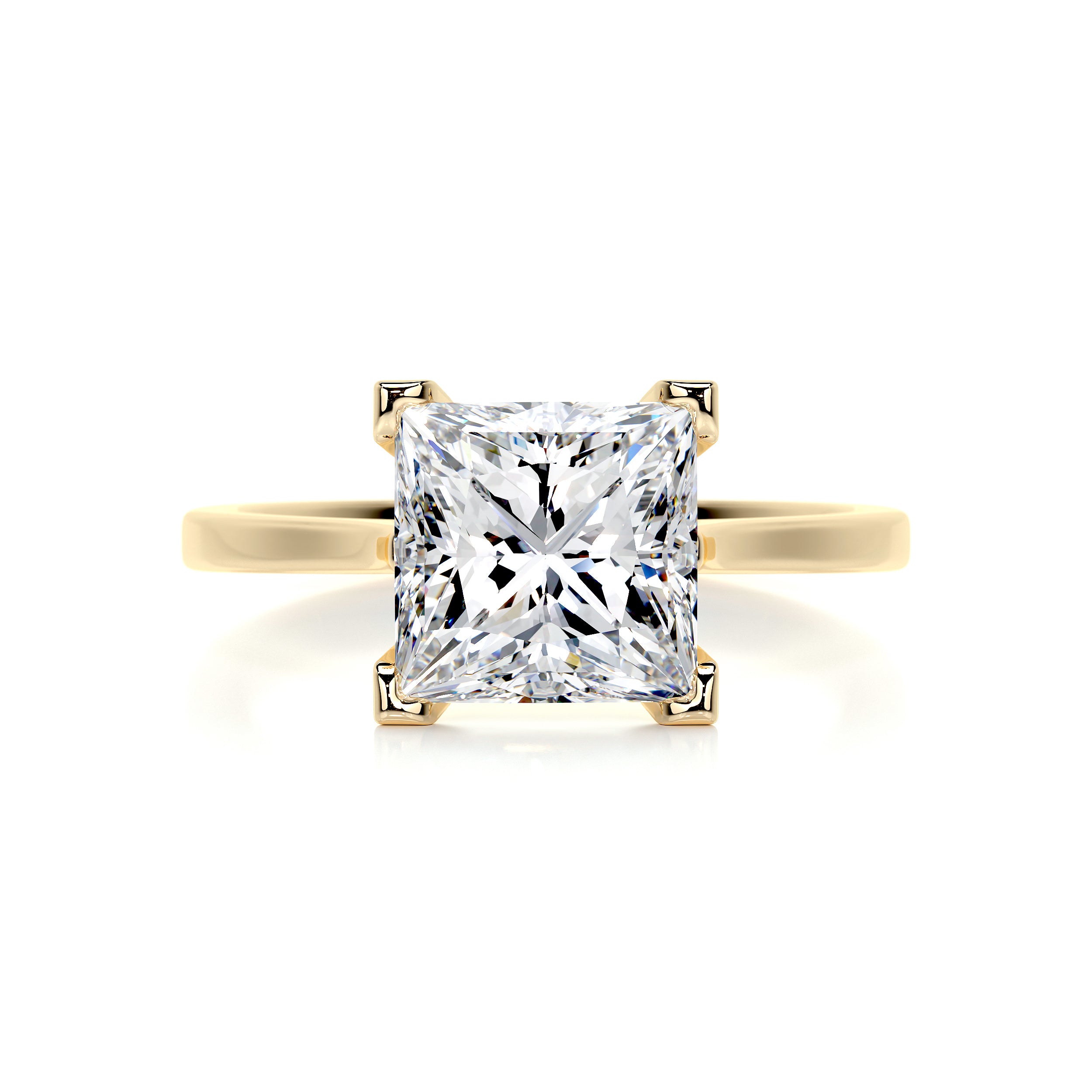 Ella Diamond Engagement Ring   (3 Carat) -18K Yellow Gold