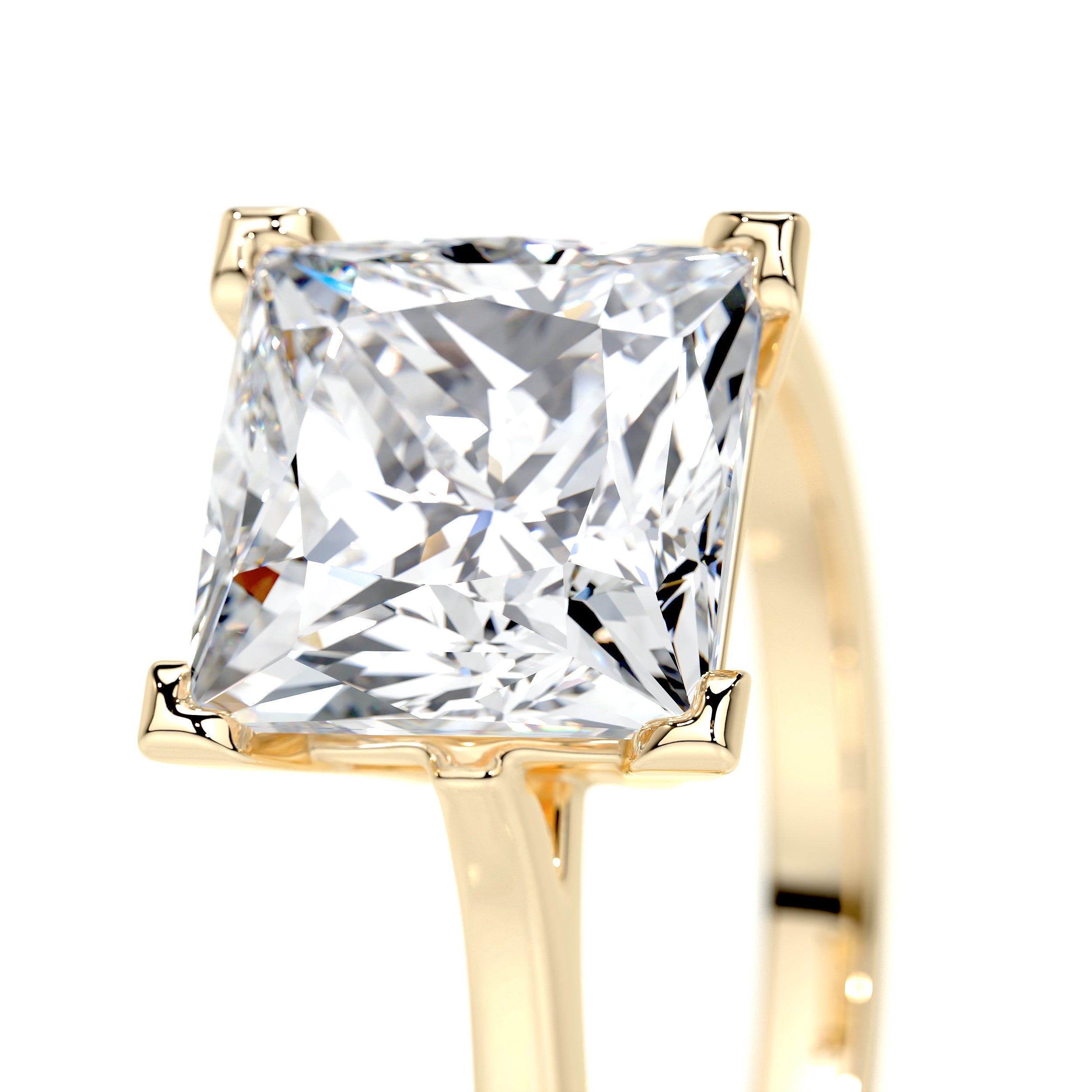 Ella Lab Grown Diamond Ring   (3 Carat) -18K Yellow Gold