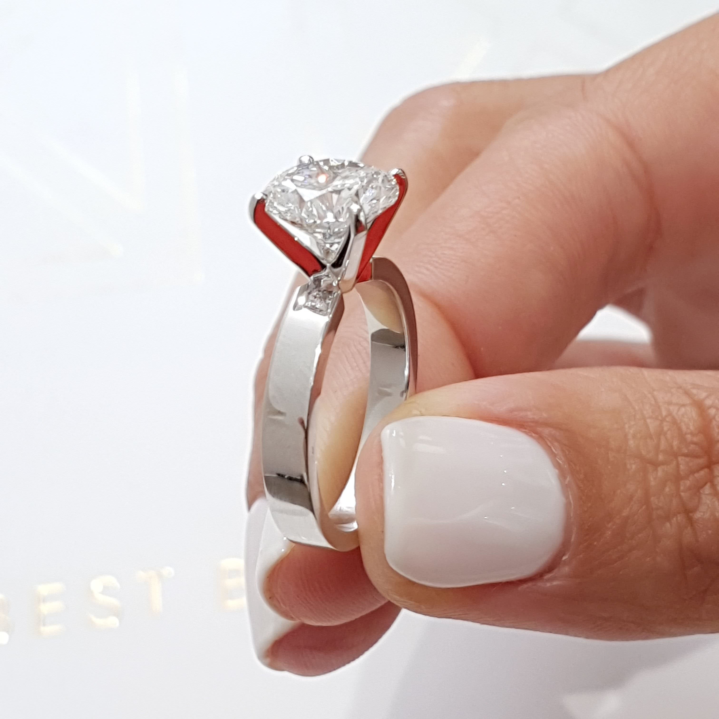 Kaia Diamond Engagement Ring   (2 Carat) -14K White Gold