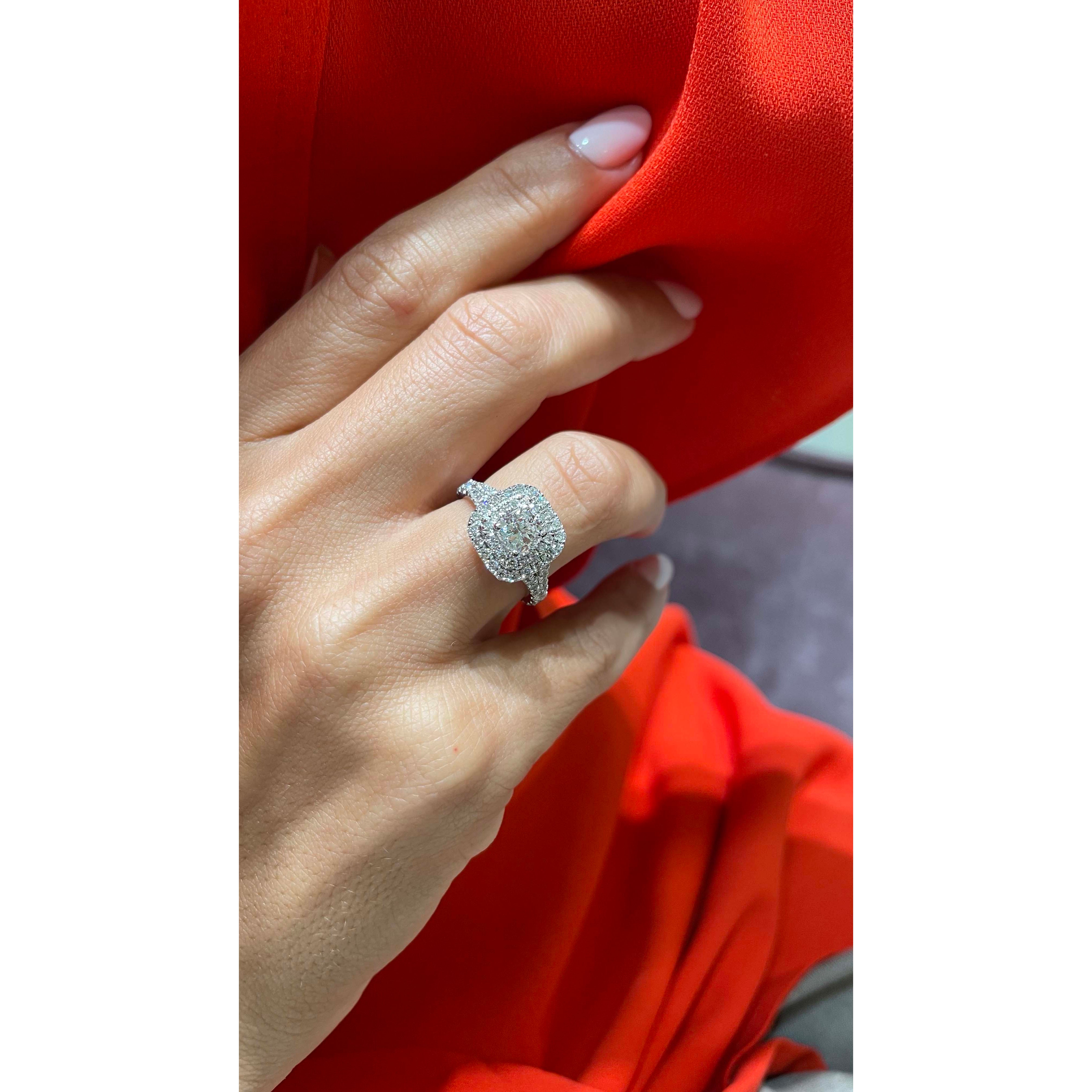 Tina Diamond Engagement Ring   (1.90 Carat) -14K White Gold