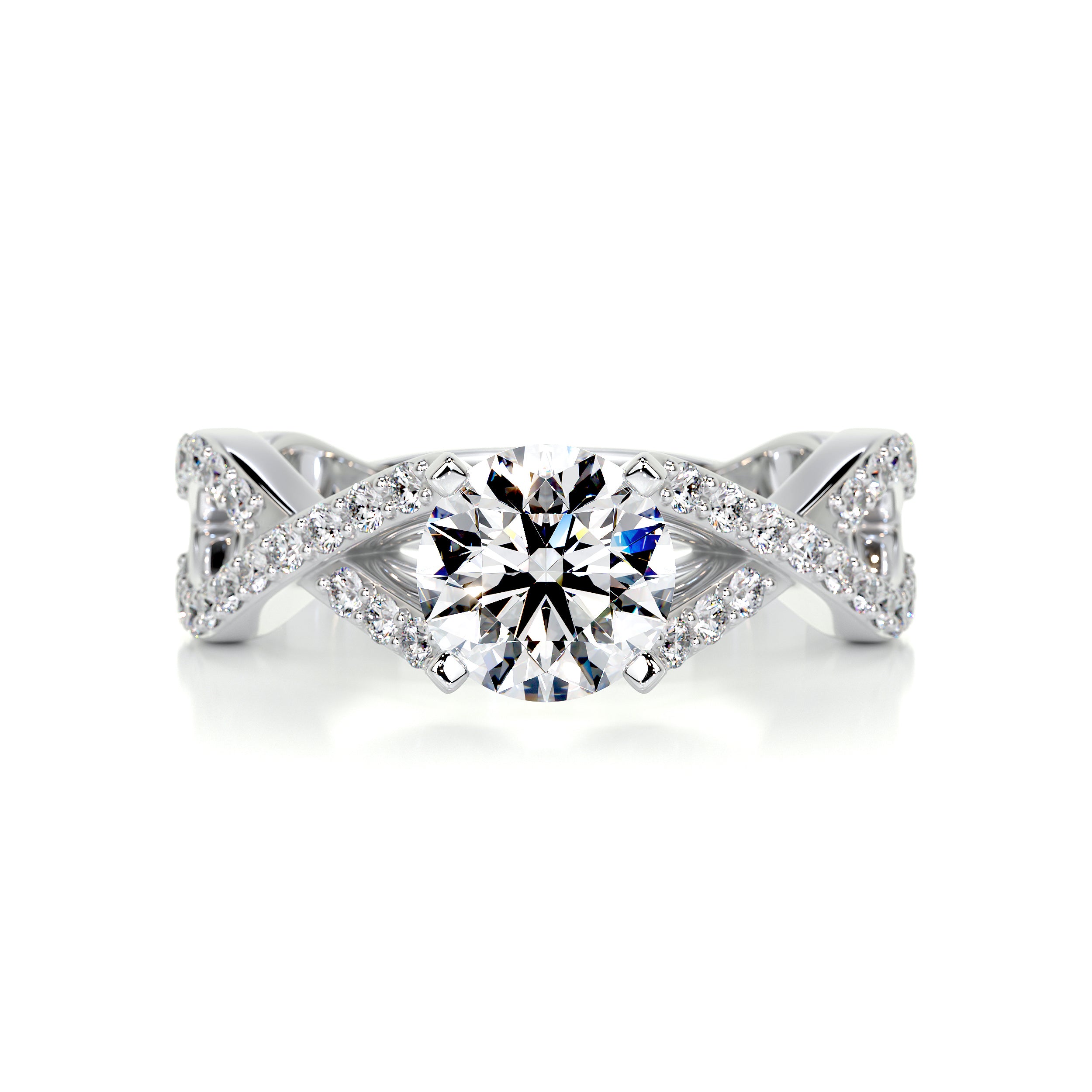 Emery Diamond Engagement Ring   (1.50 Carat) -18K White Gold