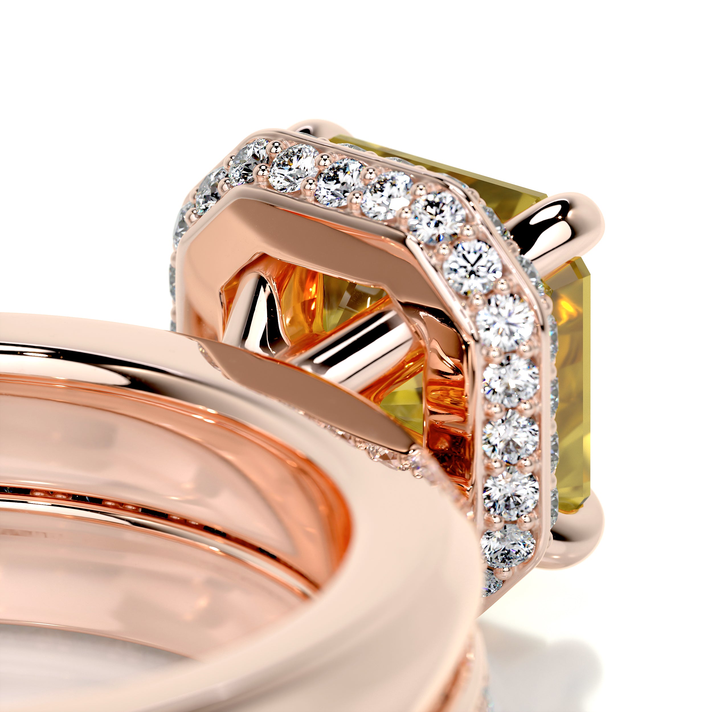 Zuri Diamond Bridal Set   (3 Carat) - 14K Rose Gold