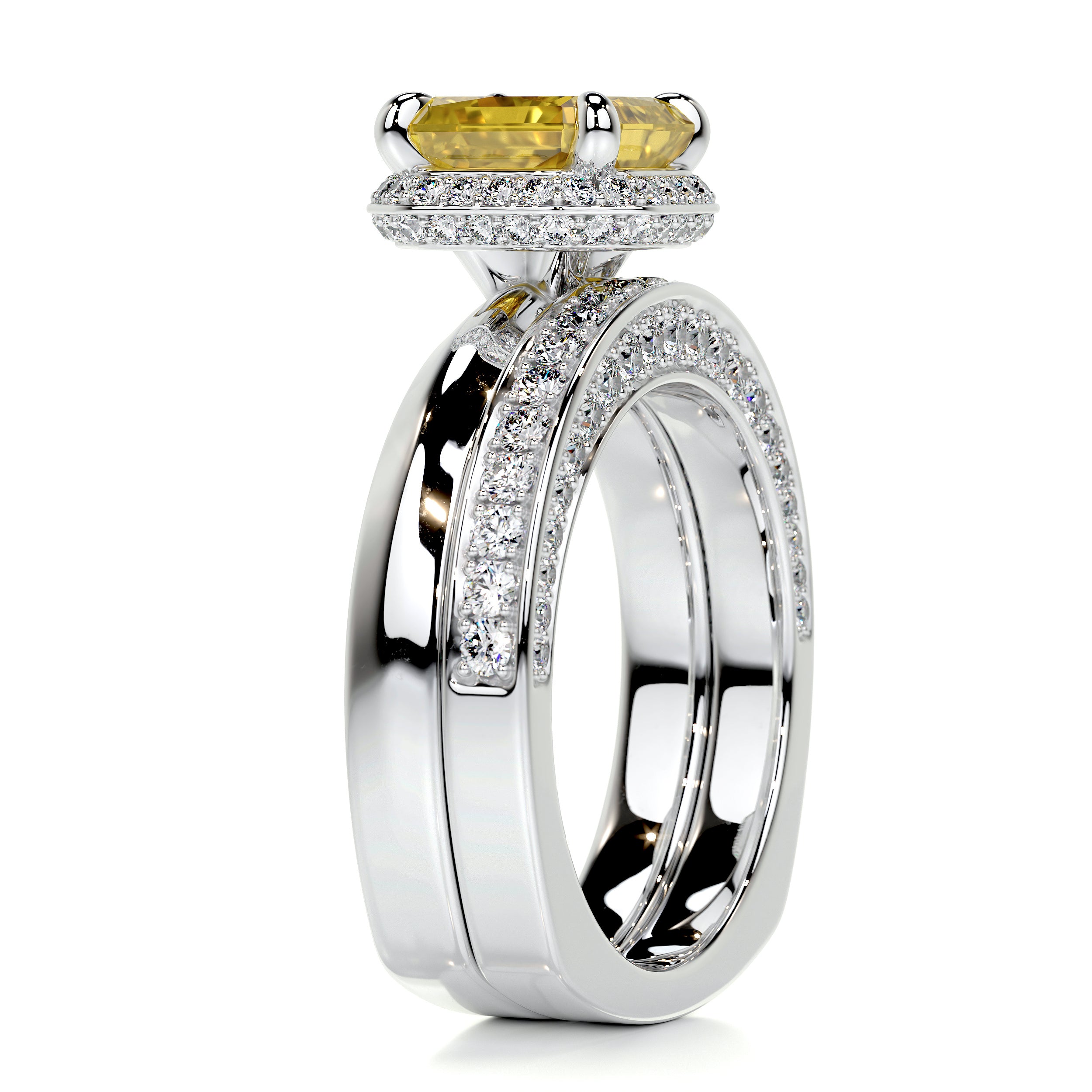 Zuri Diamond Bridal Set   (3 Carat) - 14K White Gold