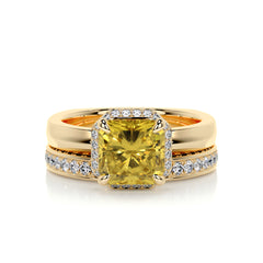 Zuri Diamond Bridal Set - 18K Yellow Gold