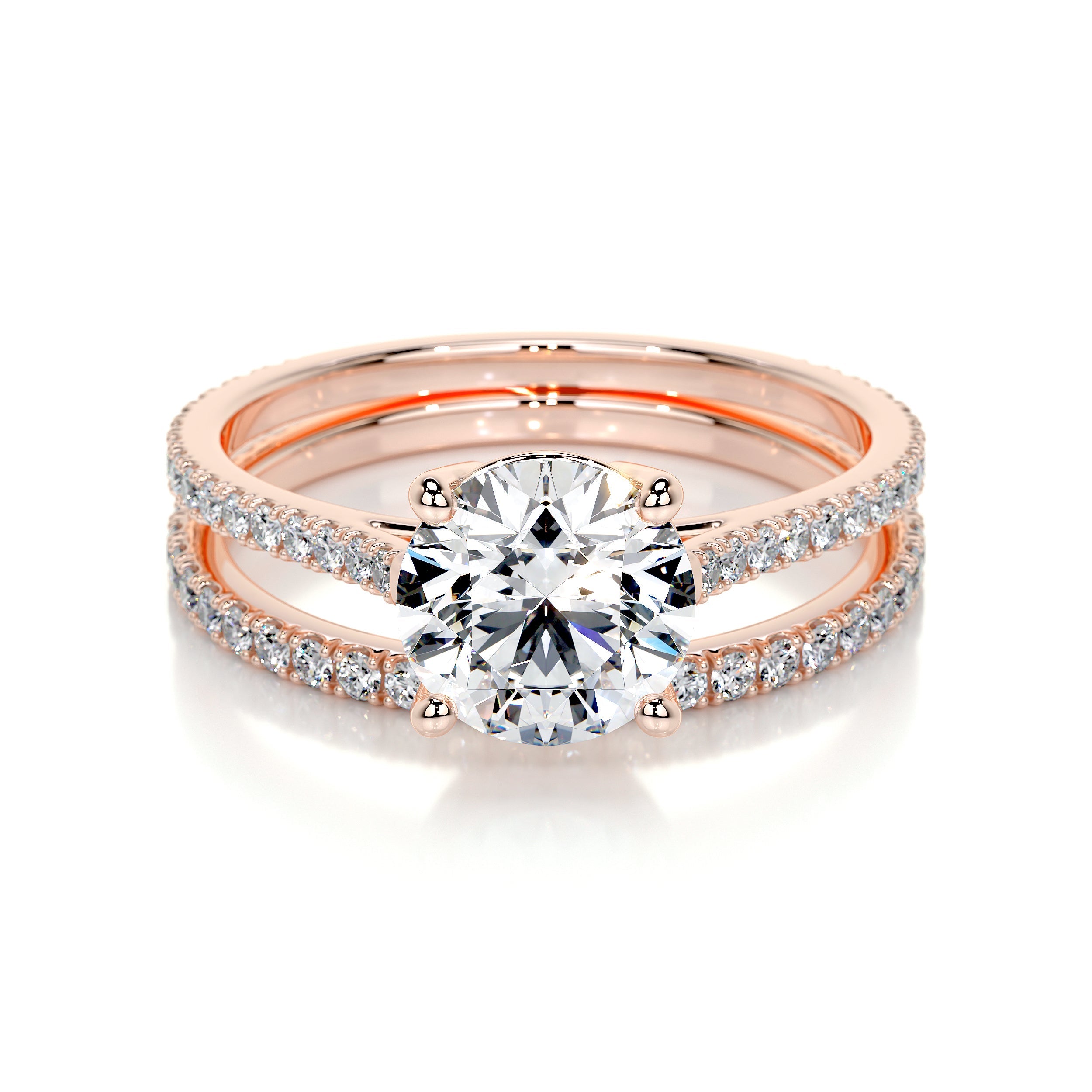 Anna Lab Grown Diamond Bridal Set   (2 Carat) -14K Rose Gold