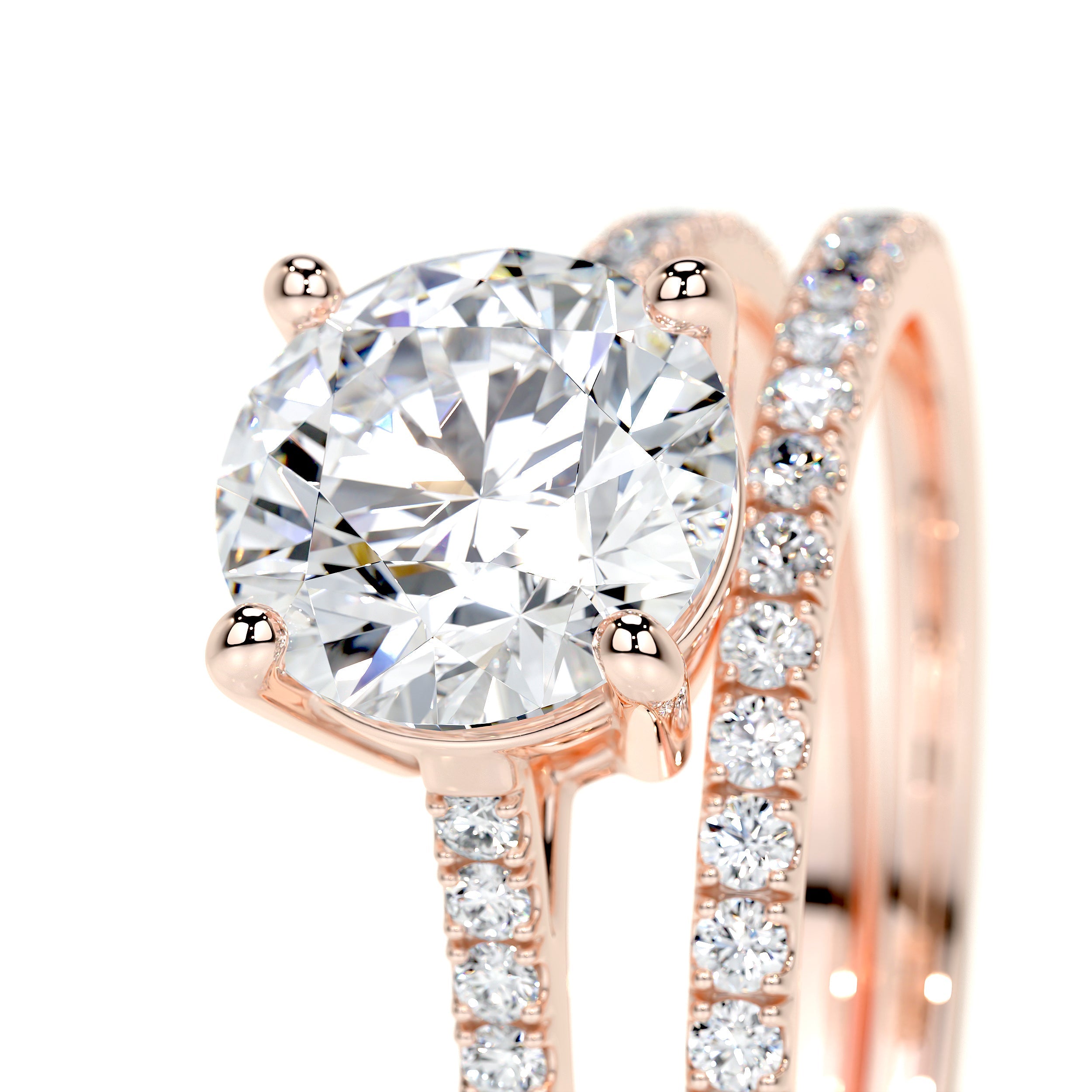 Anna Lab Grown Diamond Bridal Set   (2 Carat) -14K Rose Gold