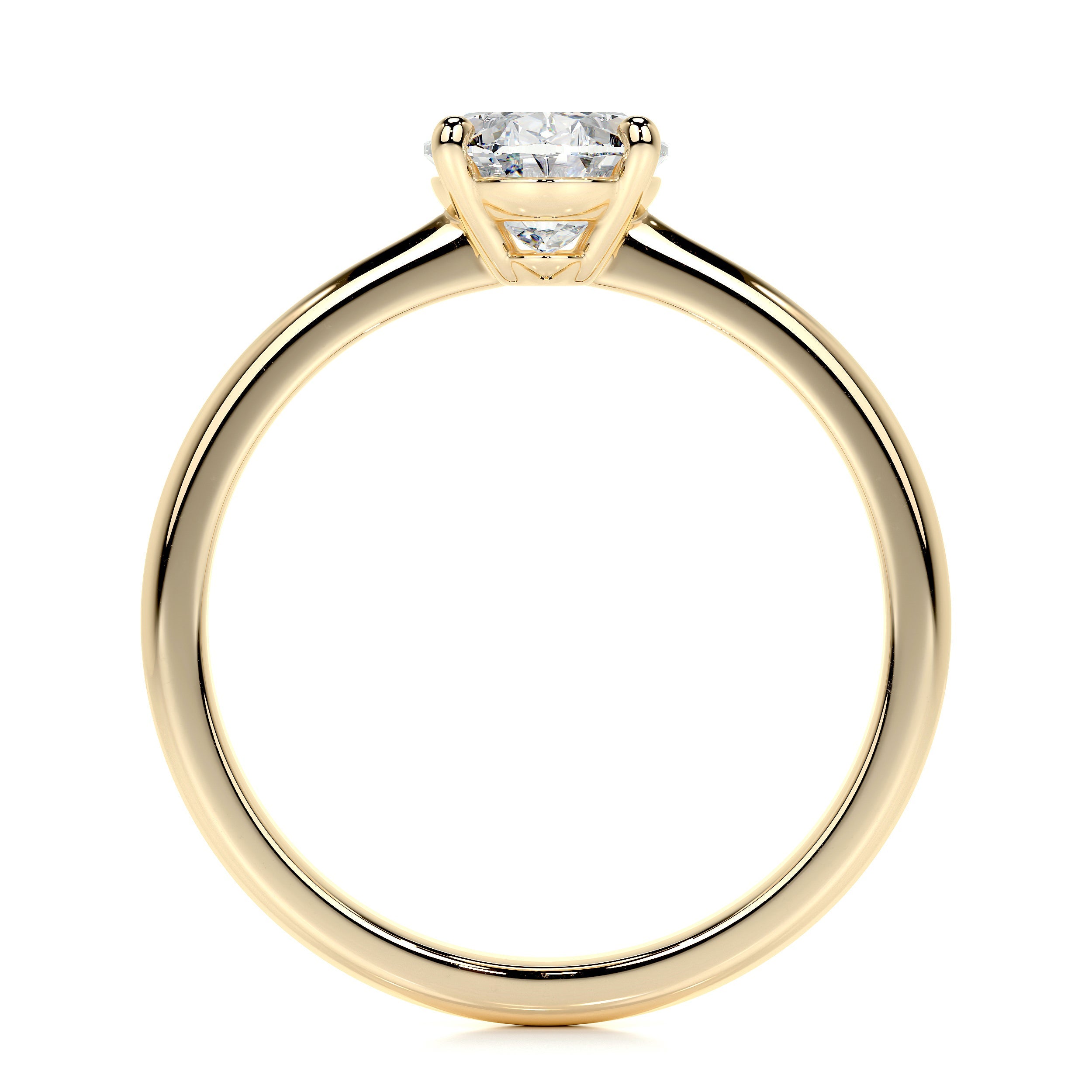 2 ct Oval V Style Solitaire Ring - Yellow Gold Plated – Tiger Gems