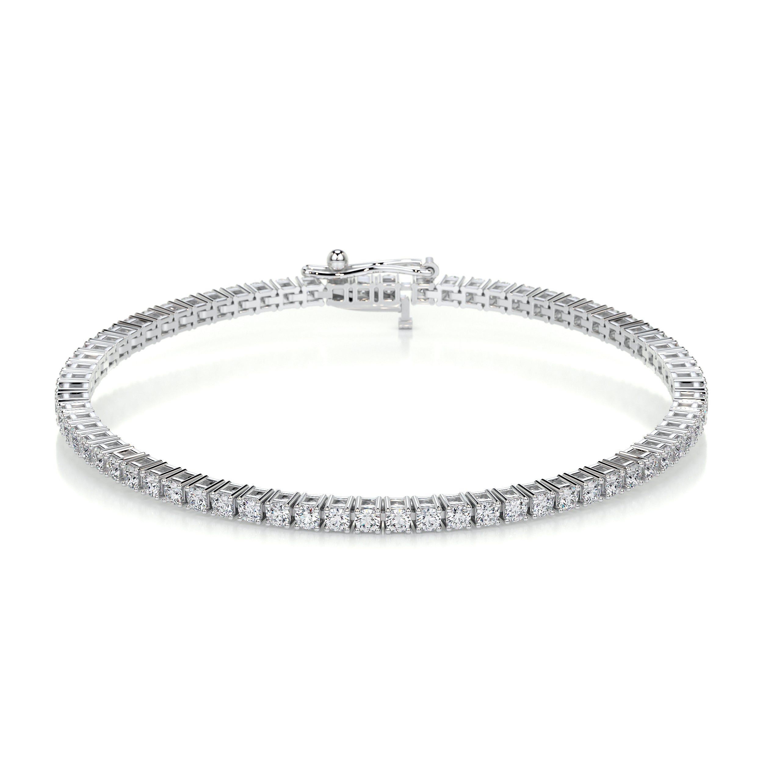 Sidney Tennis Diamonds Bracelet   (2.5 Carat) -18K White Gold