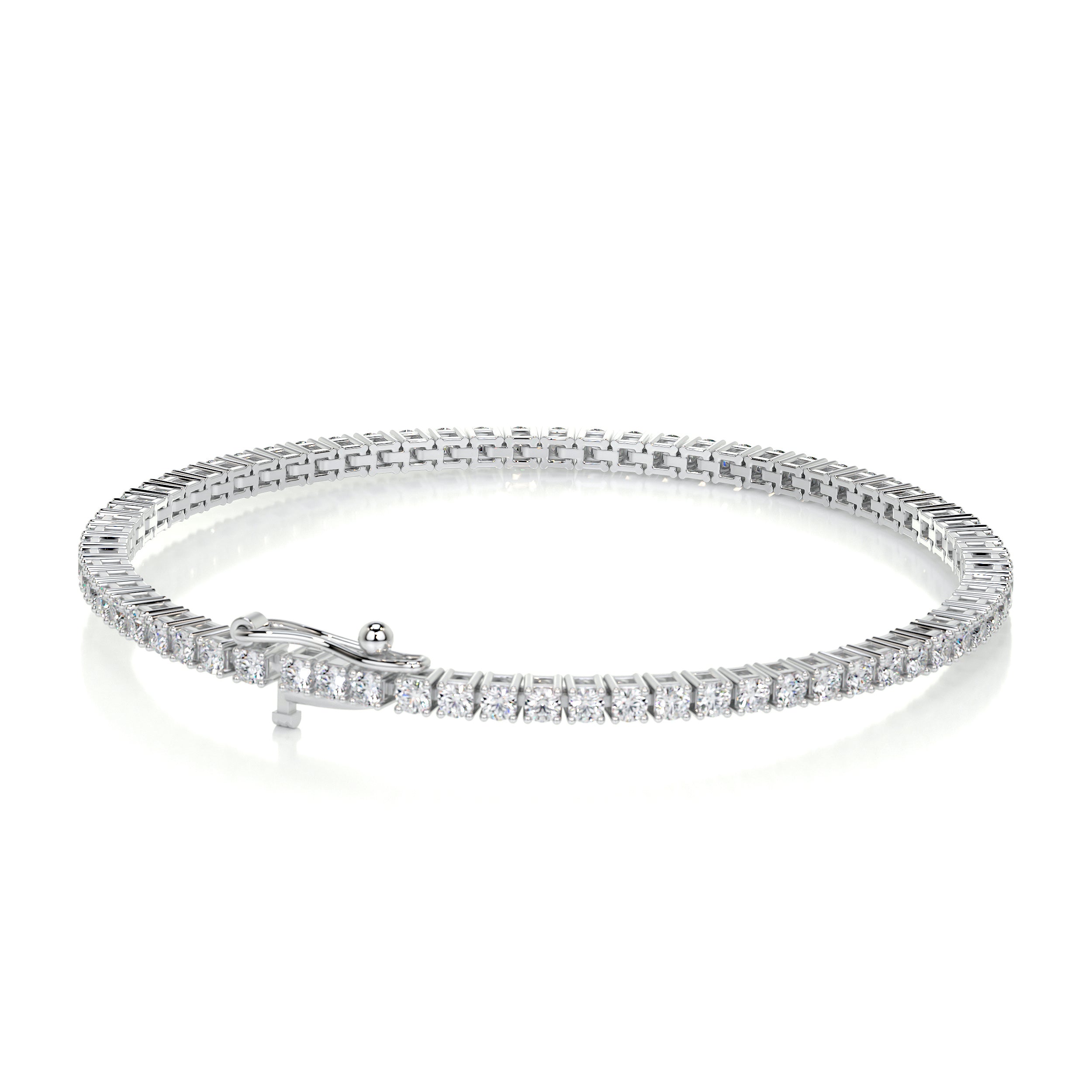 Sidney Tennis Diamonds Bracelet   (2.5 Carat) -14K White Gold