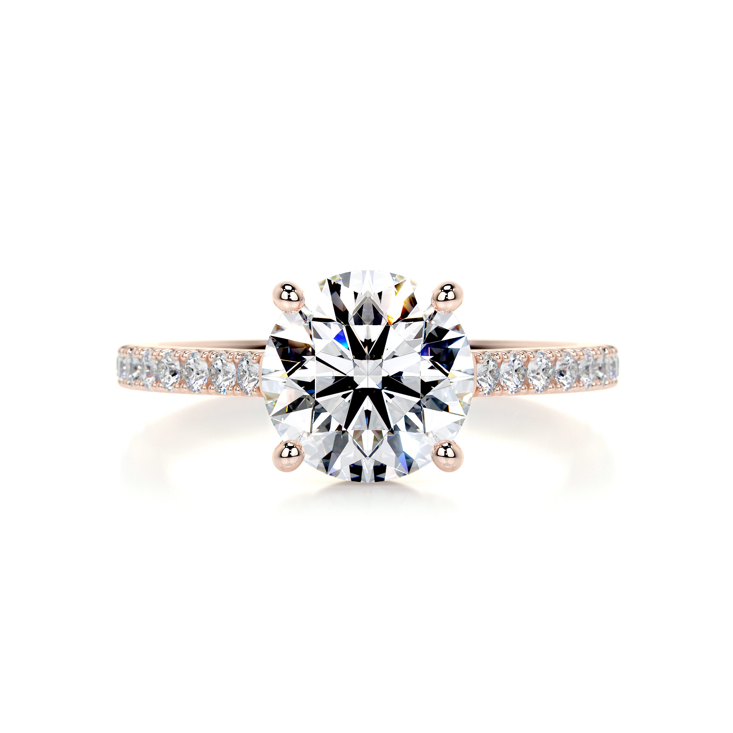 Anna Diamond Engagement Ring   (2.12 Carat) -14K Rose Gold