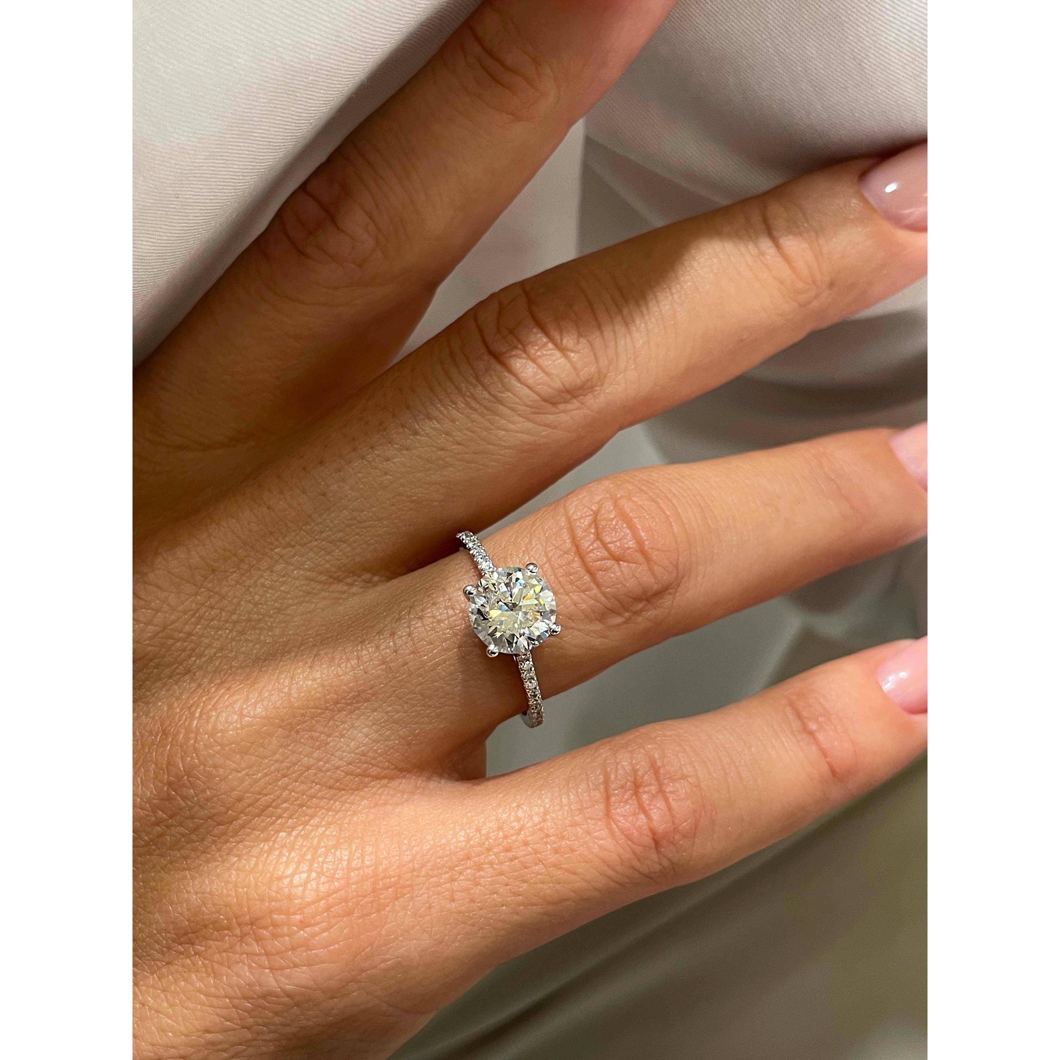 Anna Diamond Engagement Ring   (2.12 Carat) -Platinum