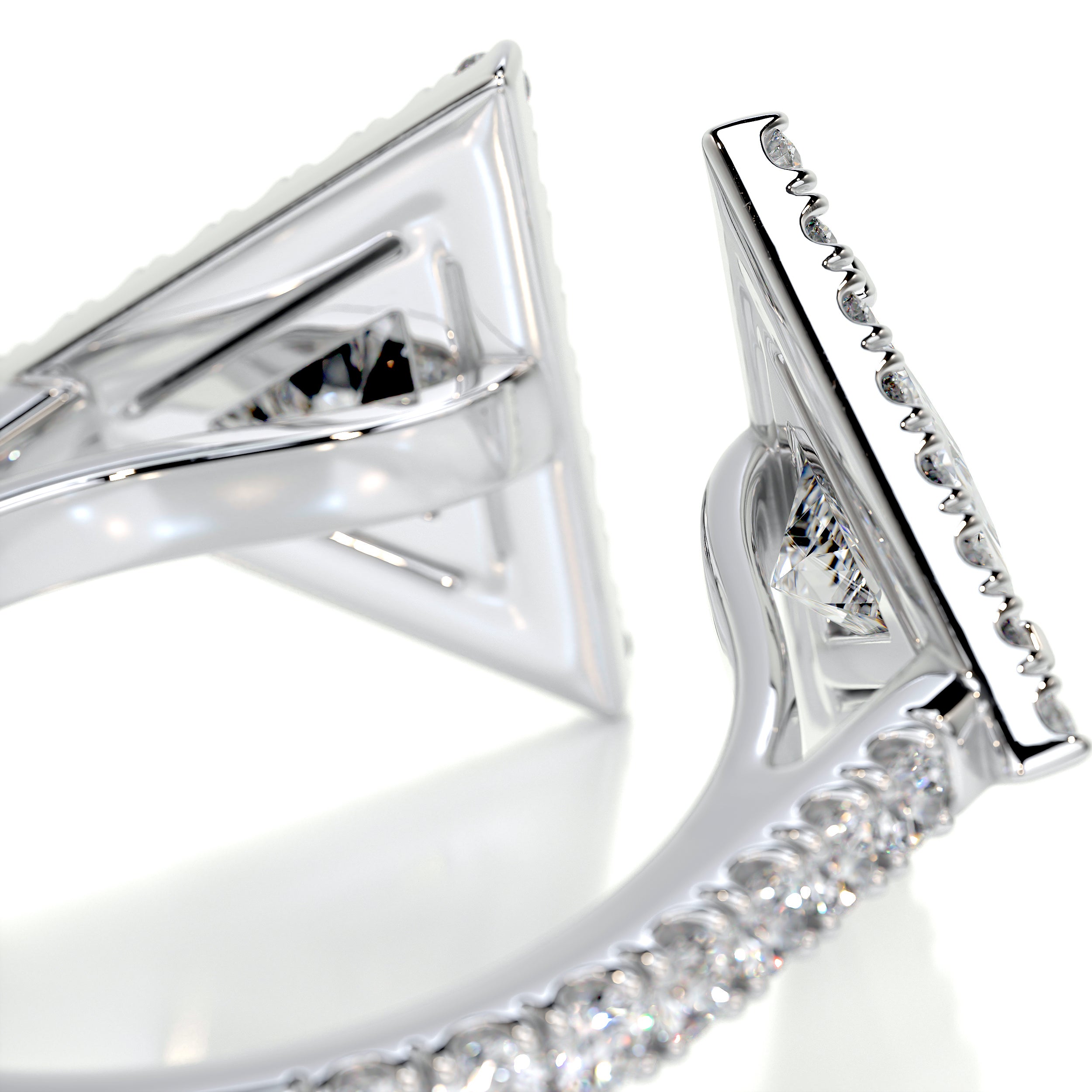Jade Fashion Diamond Ring   (1.5 carat) -14K White Gold