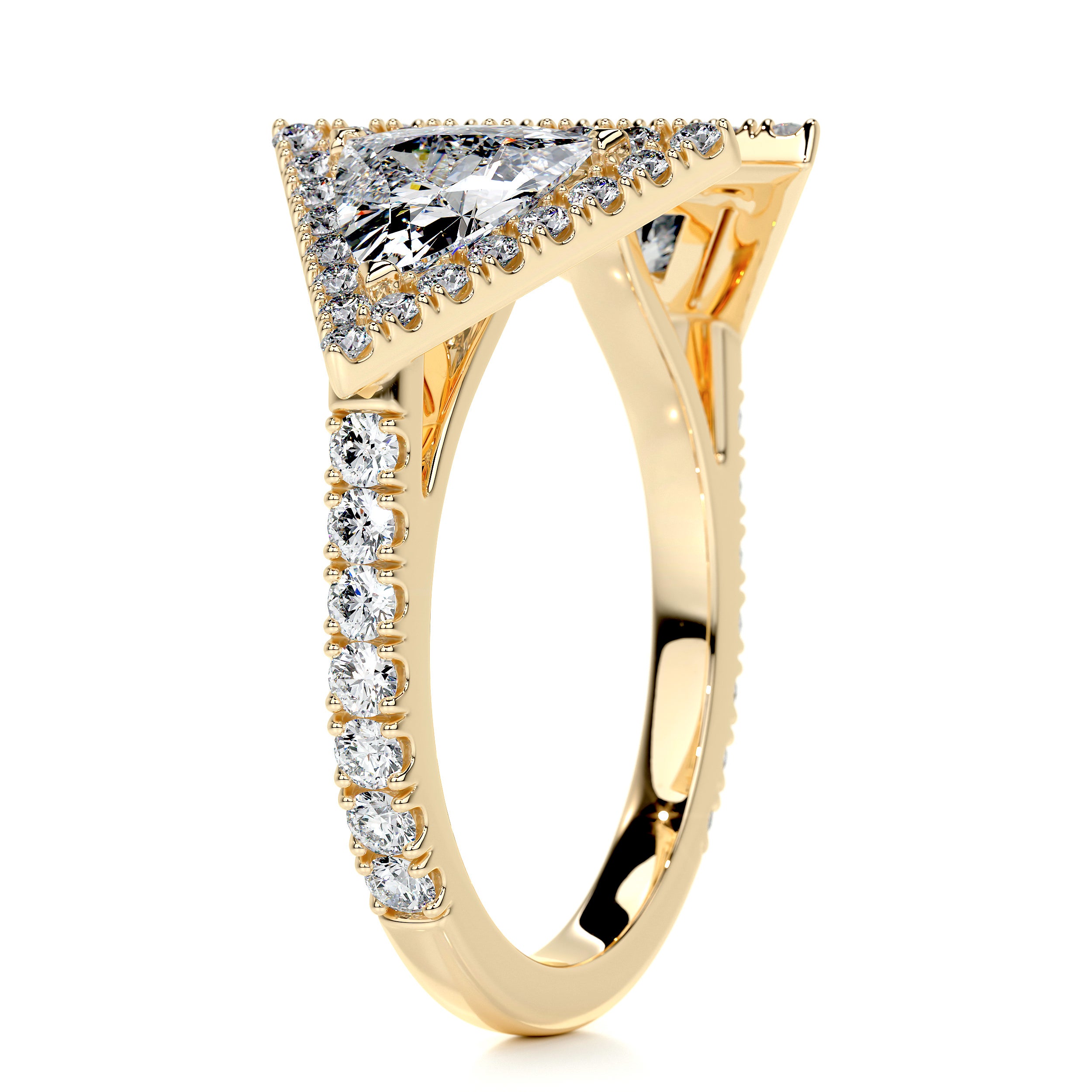 Jade Fashion Diamond Ring   (1.5 carat) -18K Yellow Gold