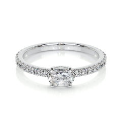 Chloe Oval Lab Grown Stacking Ring (0.55 Carat) -14K White Gold