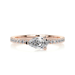 Chloe Pear Stacking Ring (0.75 Carat) -14K Rose Gold