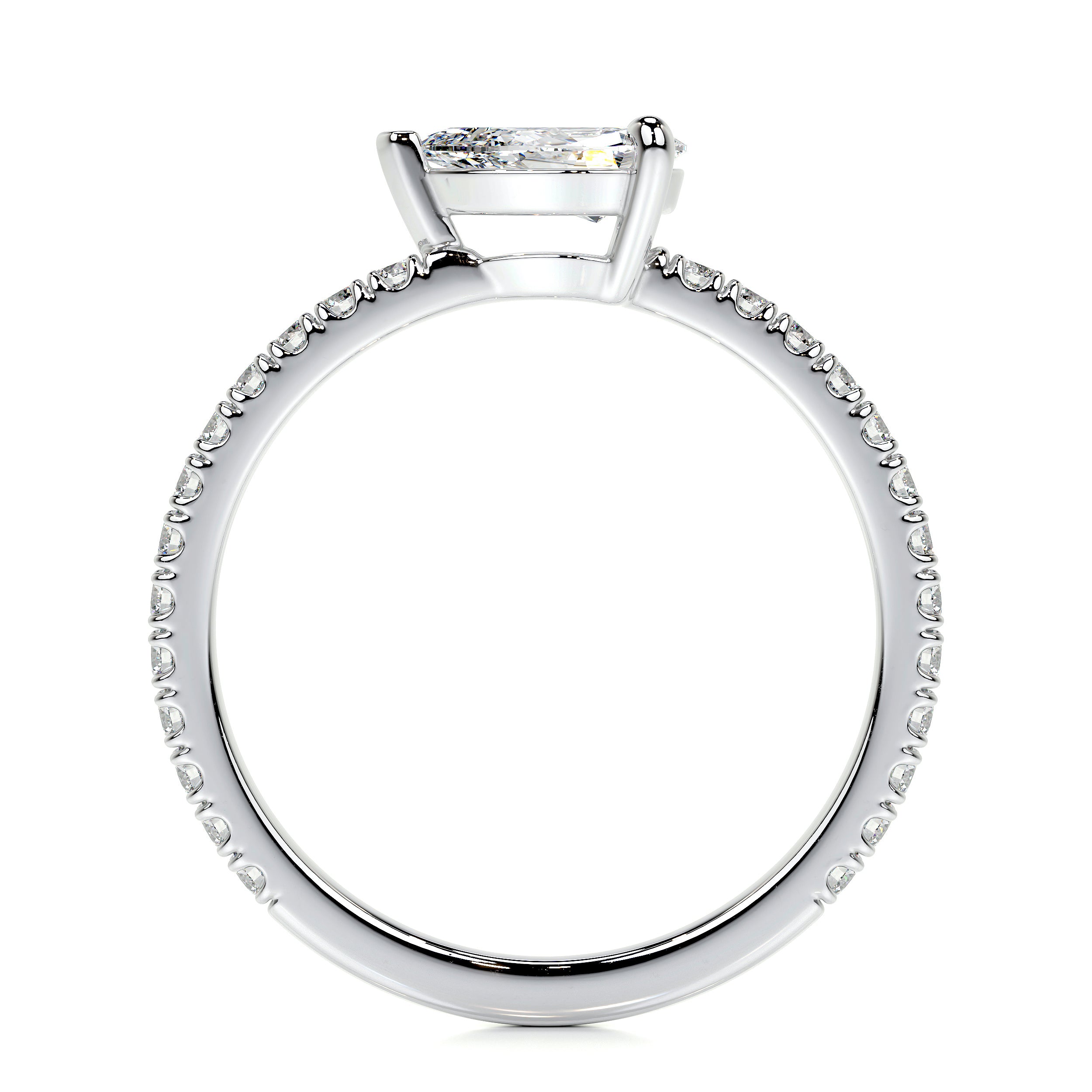 Chloe Pear Lab Grown Stacking Ring   (0.75 Carat) -18K White Gold