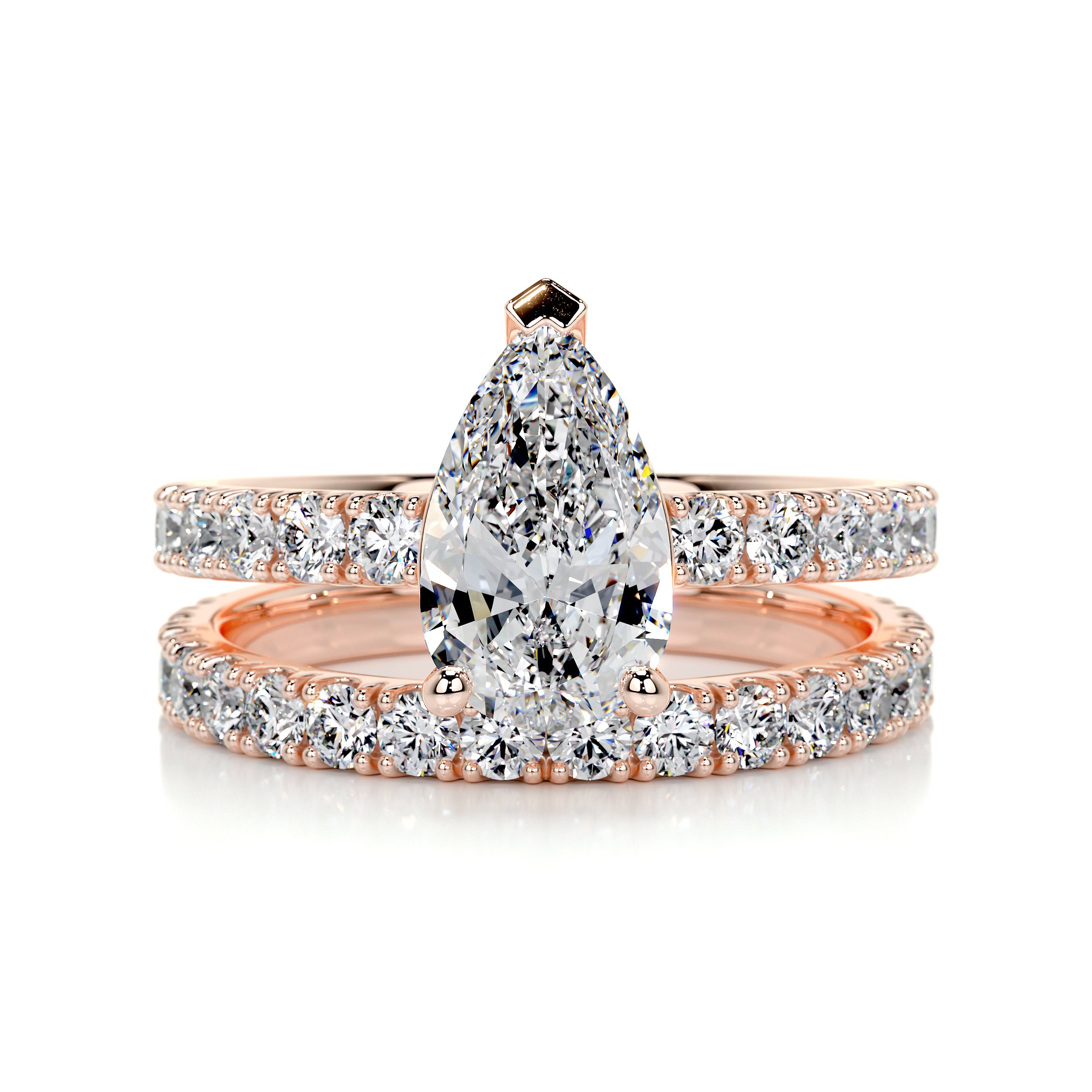 Hailey Diamond Bridal Set -14K Rose Gold