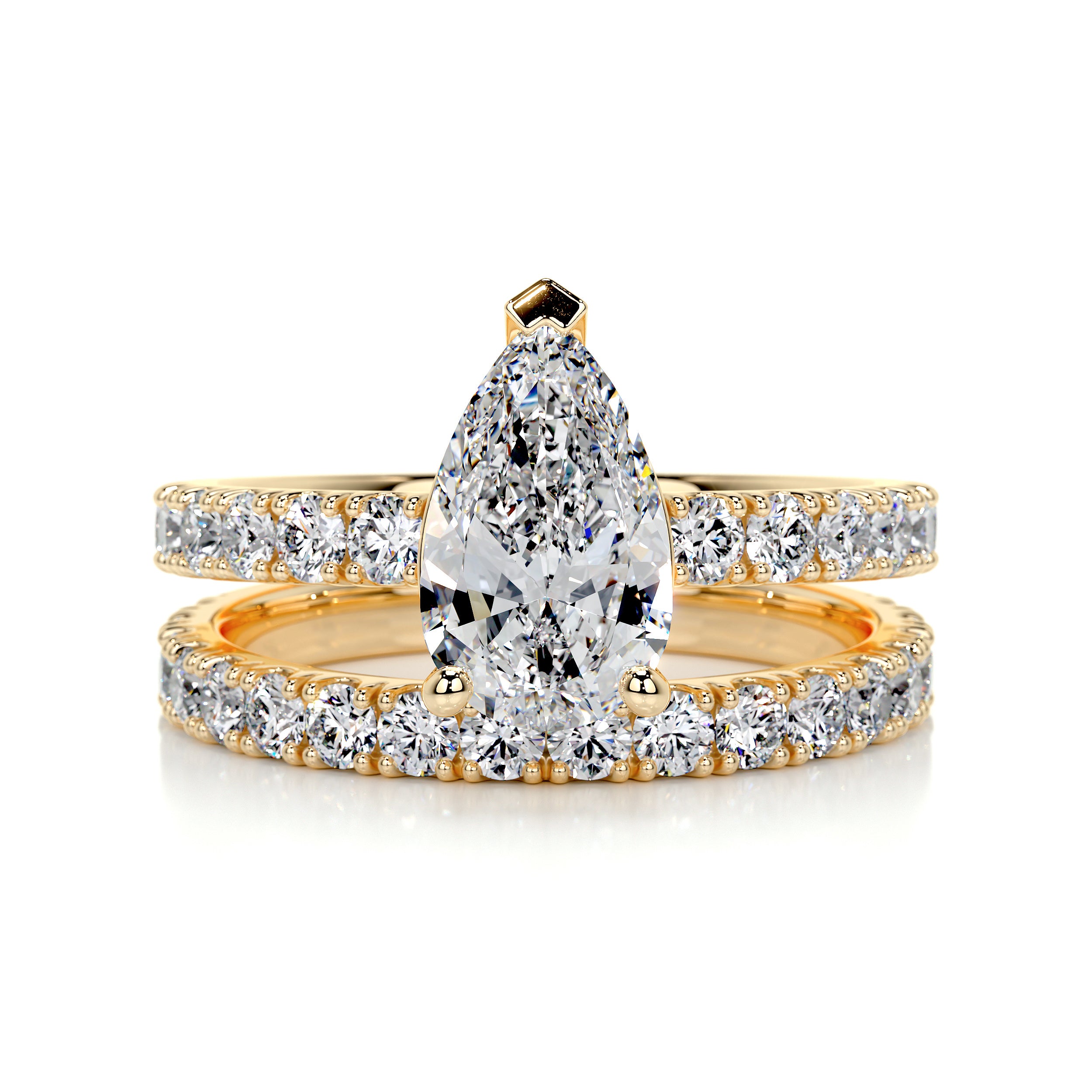 Hailey Diamond Bridal Set -18K Yellow Gold