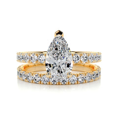Hailey Diamond Bridal Set -18K Yellow Gold
