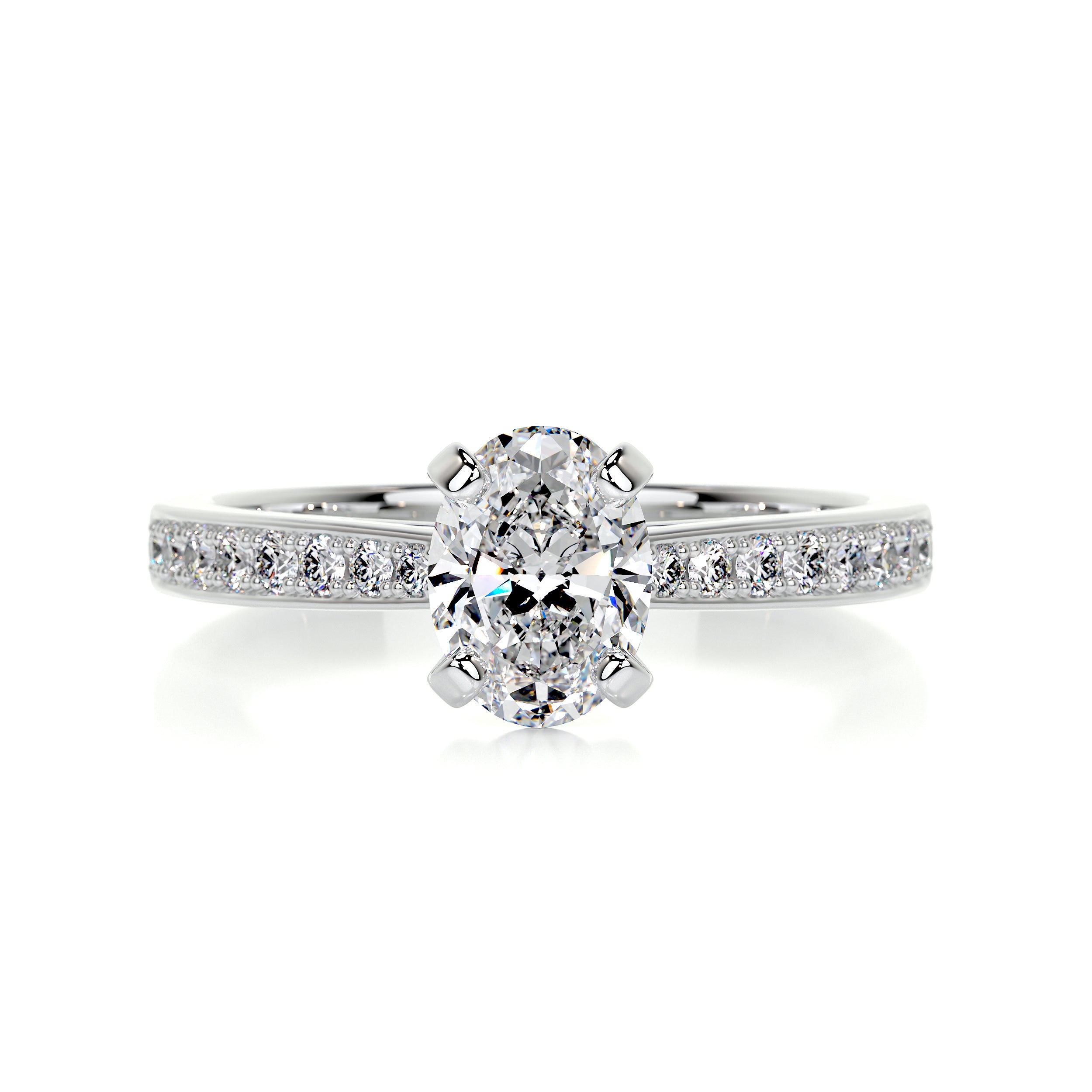 Talia Diamond Engagement Ring   (1 Carat) -14K White Gold