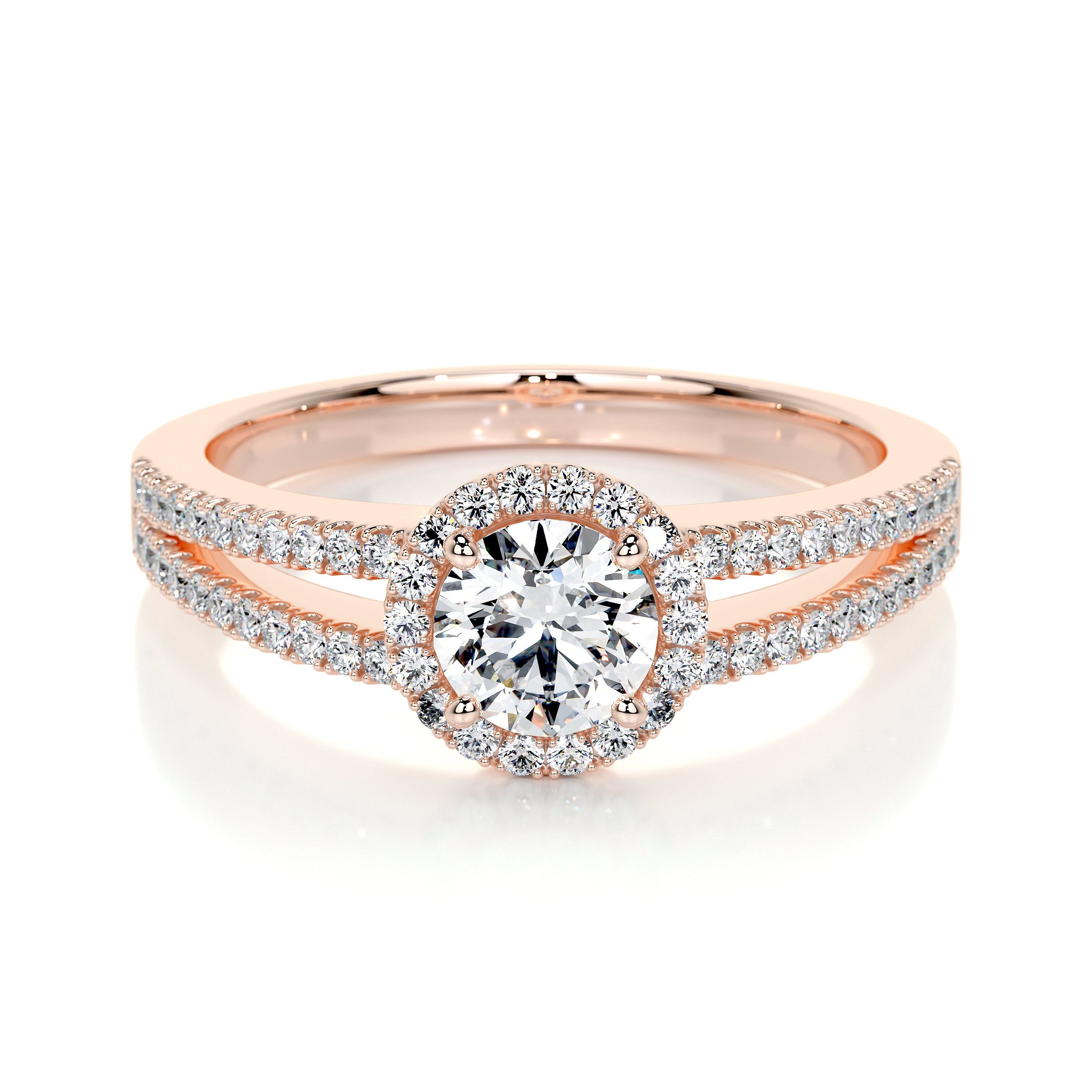 Ruby Lab Grown Diamond Ring -14K Rose Gold