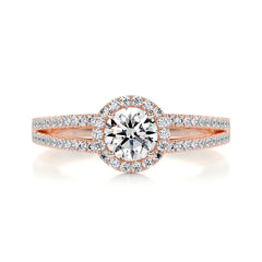 Ruby Diamond Engagement Ring -14K Rose Gold