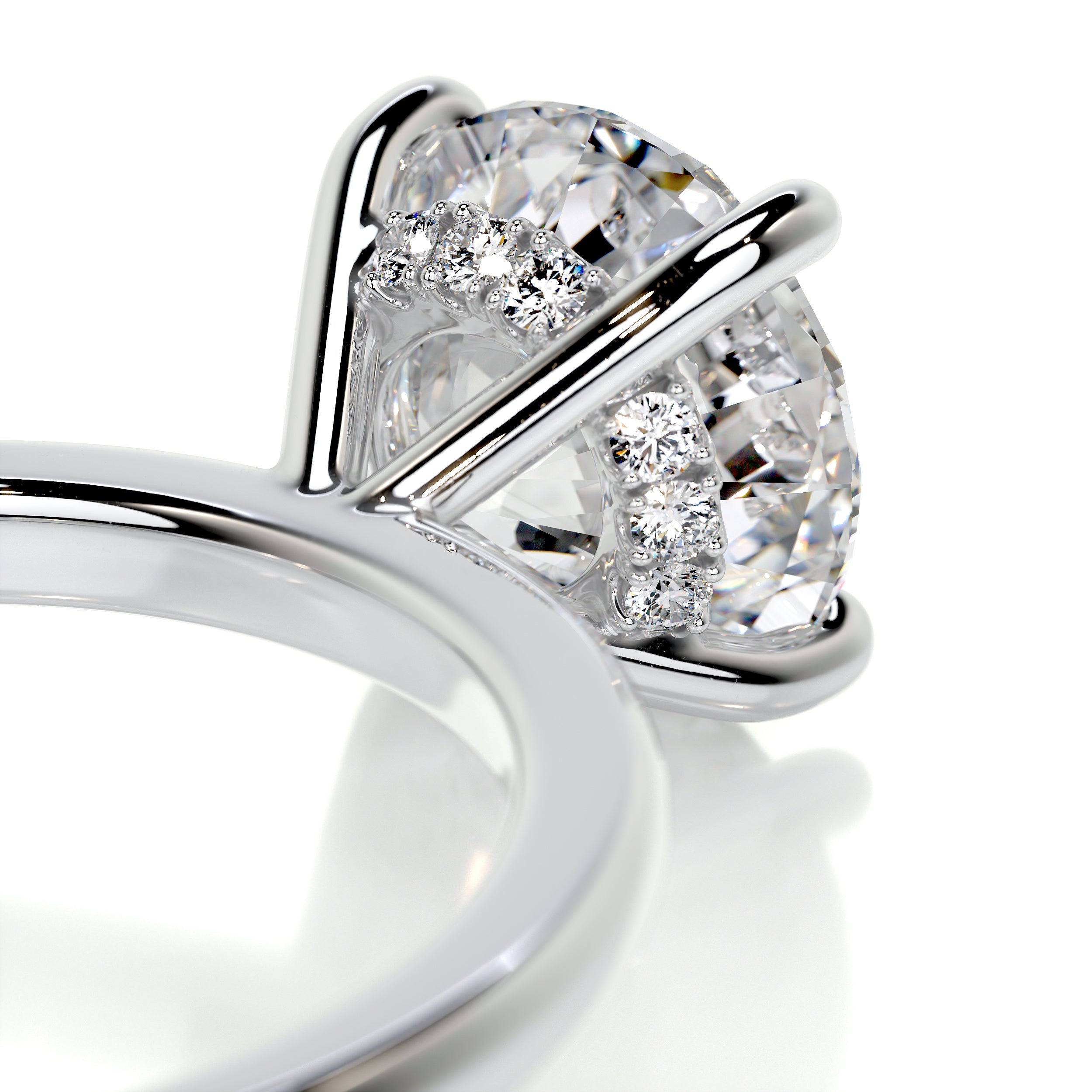 Cynthia Diamond Engagement Ring   (2.1 Carat) -18K White Gold