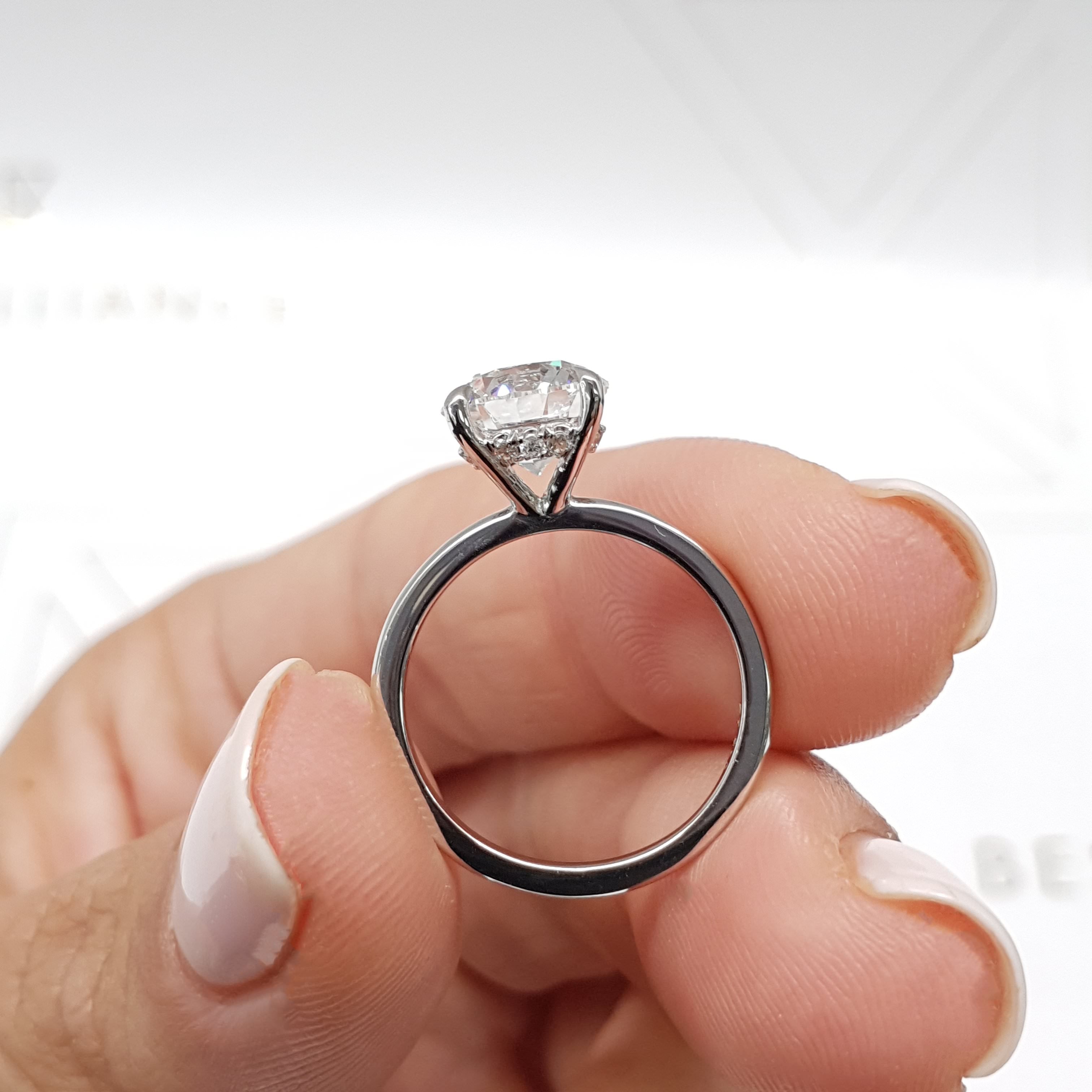 Cynthia Diamond Engagement Ring   (2.1 Carat) -14K White Gold