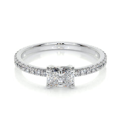 Chloe Radiant Lab Grown Stacking Ring (0.75 Carat) - 18K White Gold