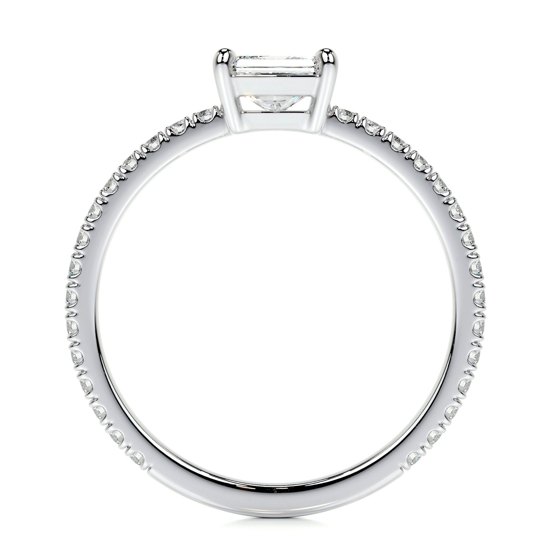 Chloe Radiant Lab Grown Stacking Ring   (0.75 Carat) - 18K White Gold