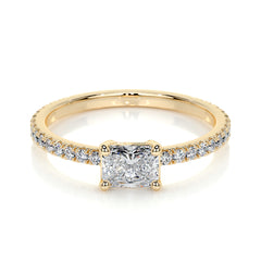 Chloe Radiant Lab Grown Stacking Ring (0.75 Carat) - 18K Yellow Gold