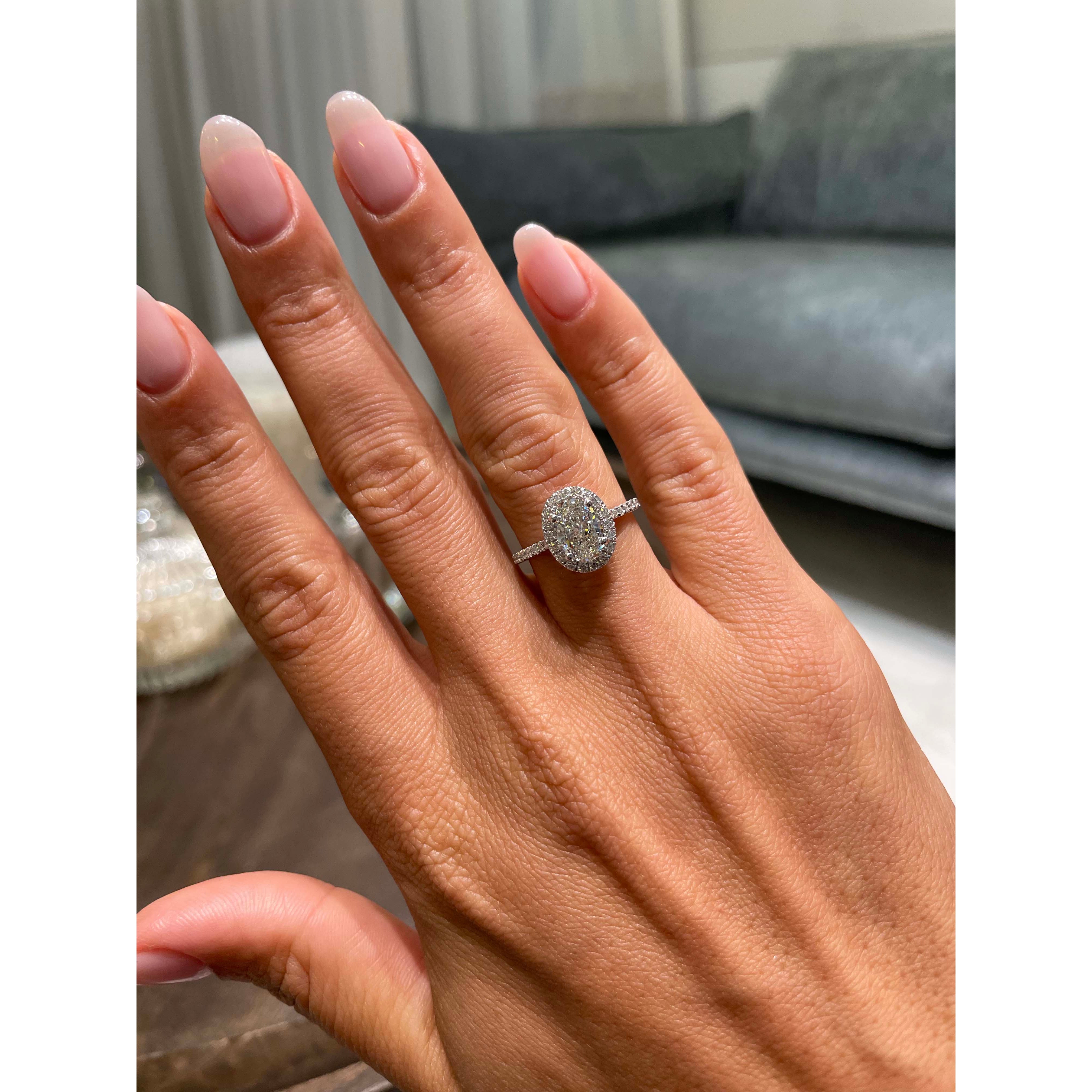 Maria Lab Grown Diamond Ring   (1.3 Carat) - 18K White Gold