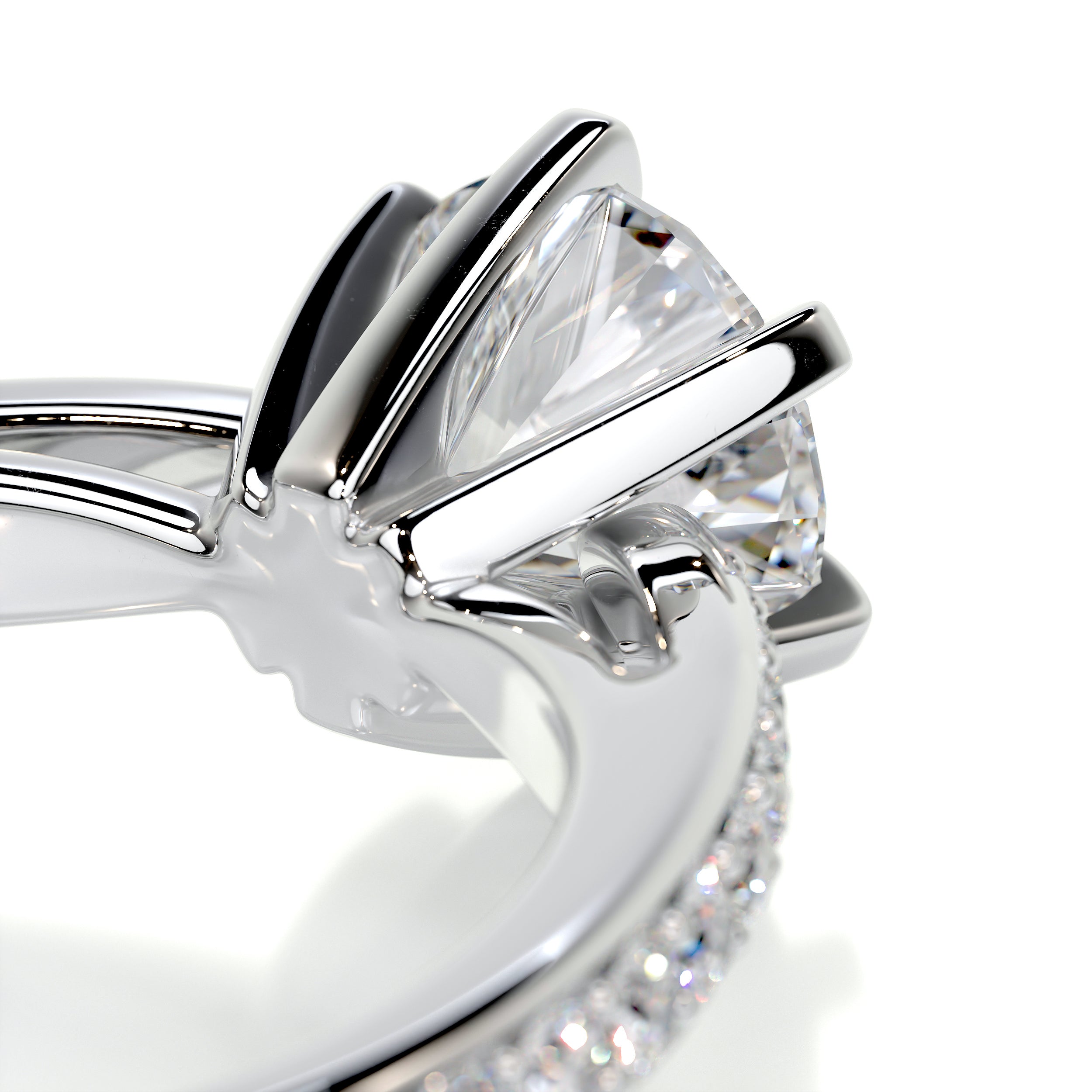 Talia Diamond Engagement Ring   (0.88 Carat) - 14K White Gold