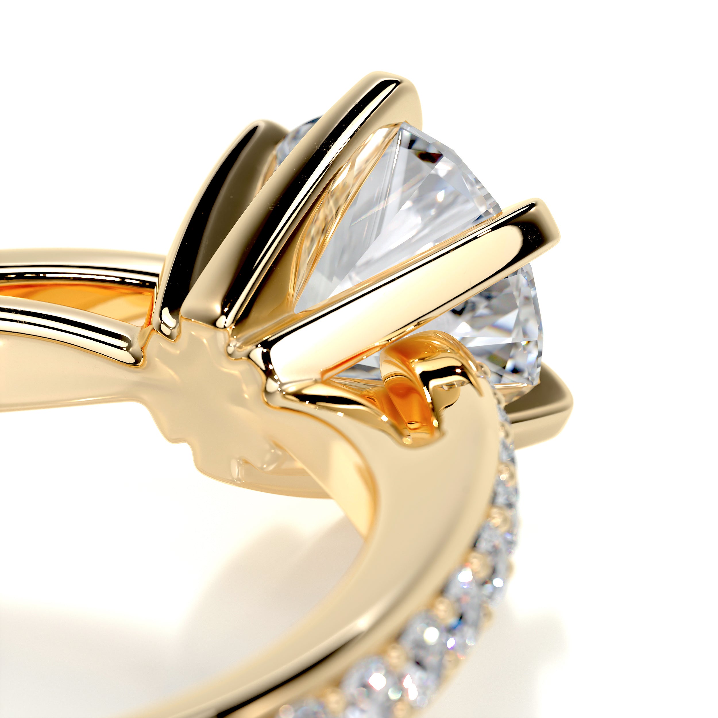 Talia Diamond Engagement Ring   (0.88 Carat) - 18K Yellow Gold