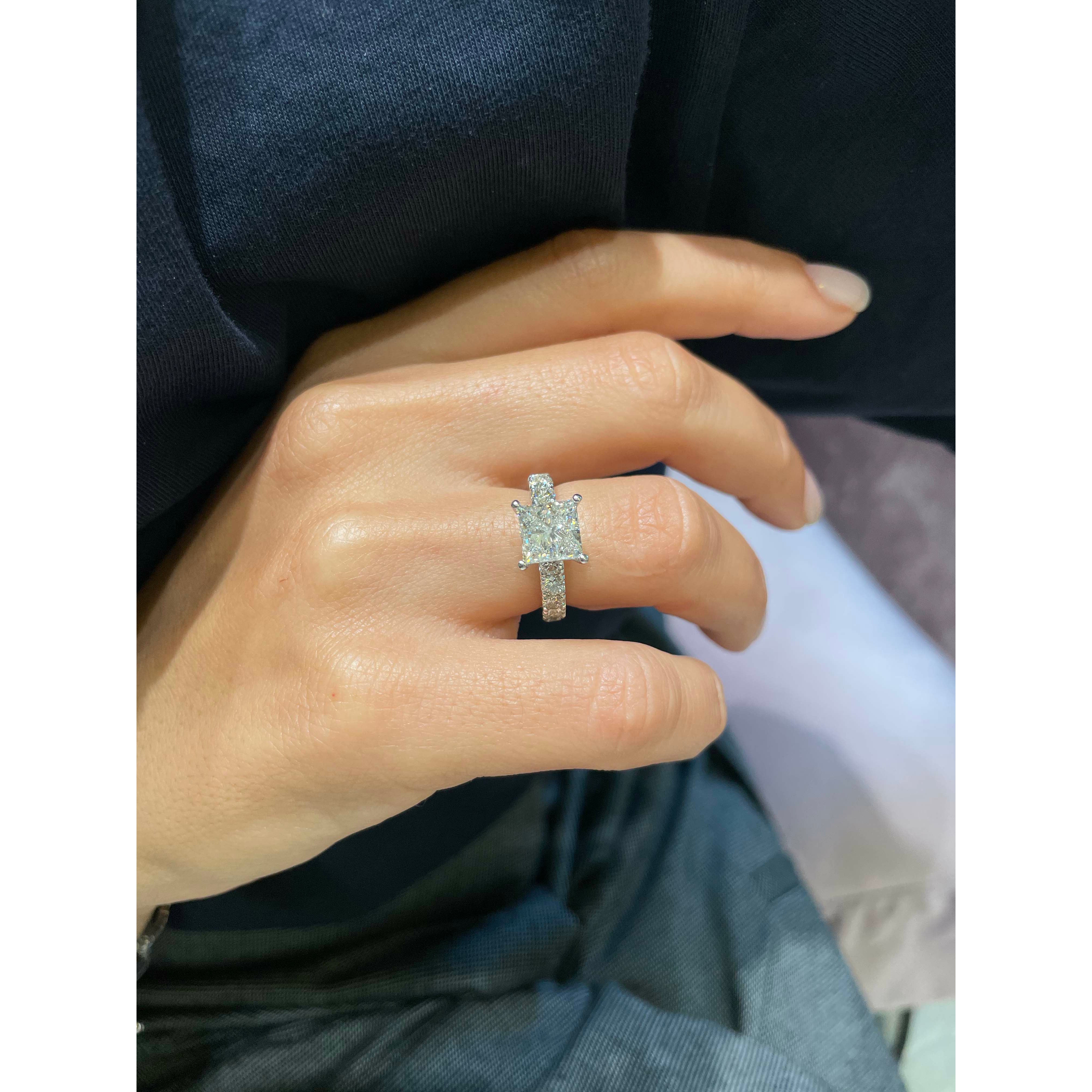 Molly Diamond Engagement Ring   (3.5 Carat) -14K White Gold