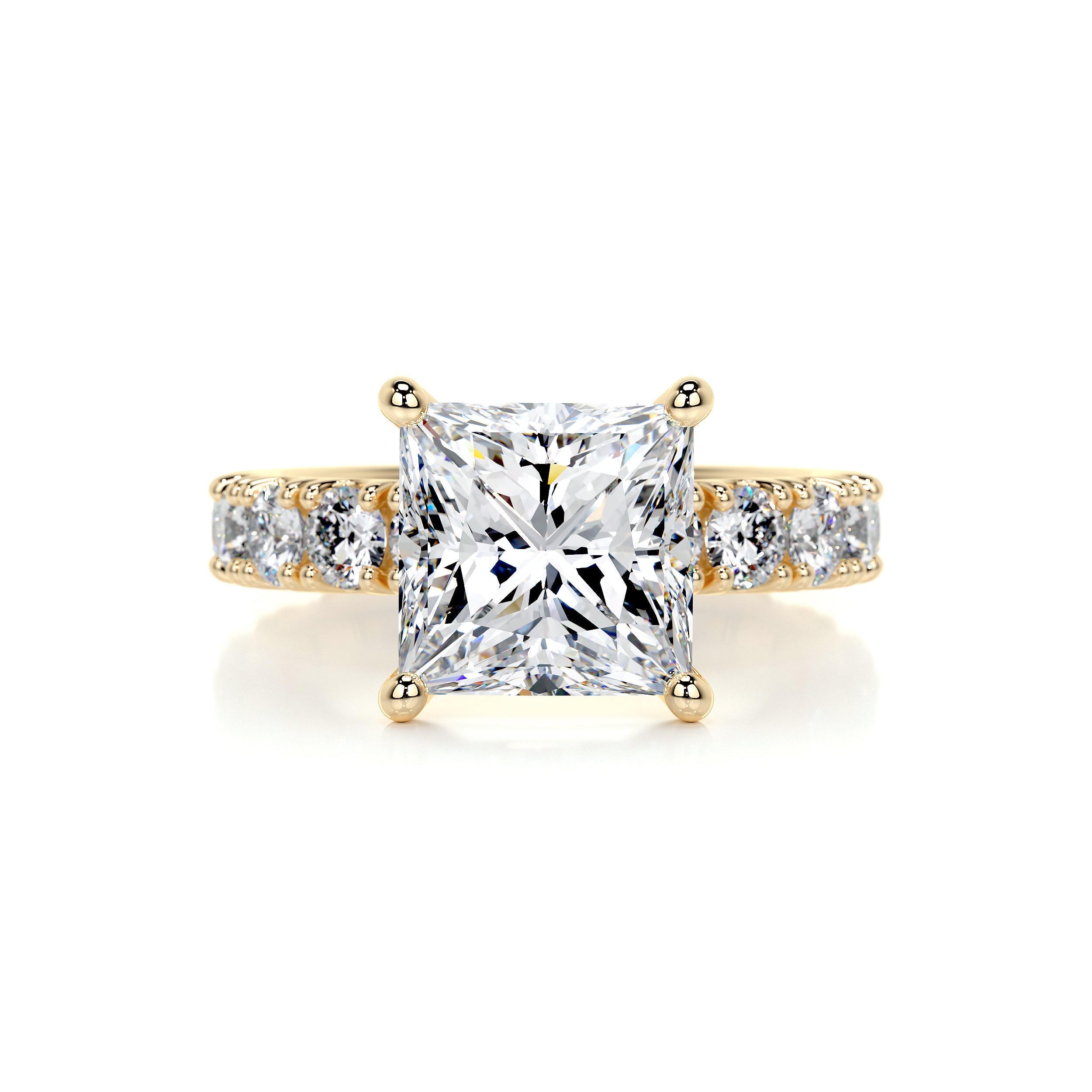 Molly Diamond Engagement Ring   (3.5 Carat) -18K Yellow Gold