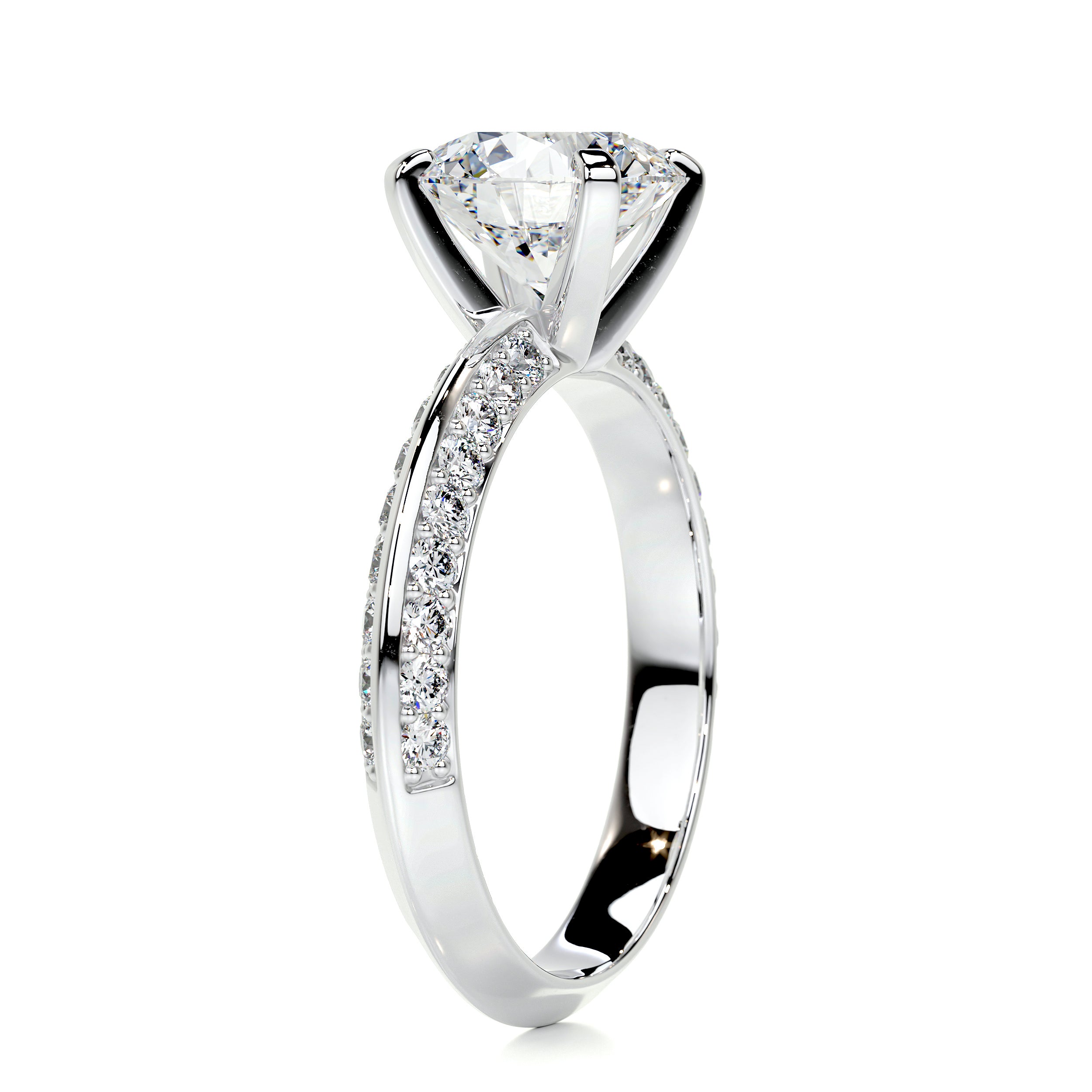 Ariana Diamond Engagement Ring   (2.3 Carat) -18K White Gold
