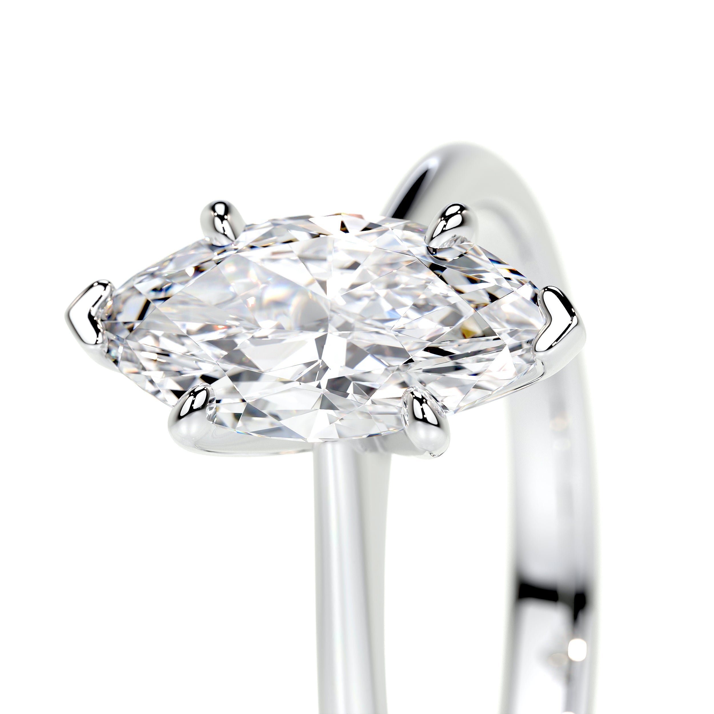 Samantha Lab Grown Diamond Ring   (1 Carat) -18K White Gold