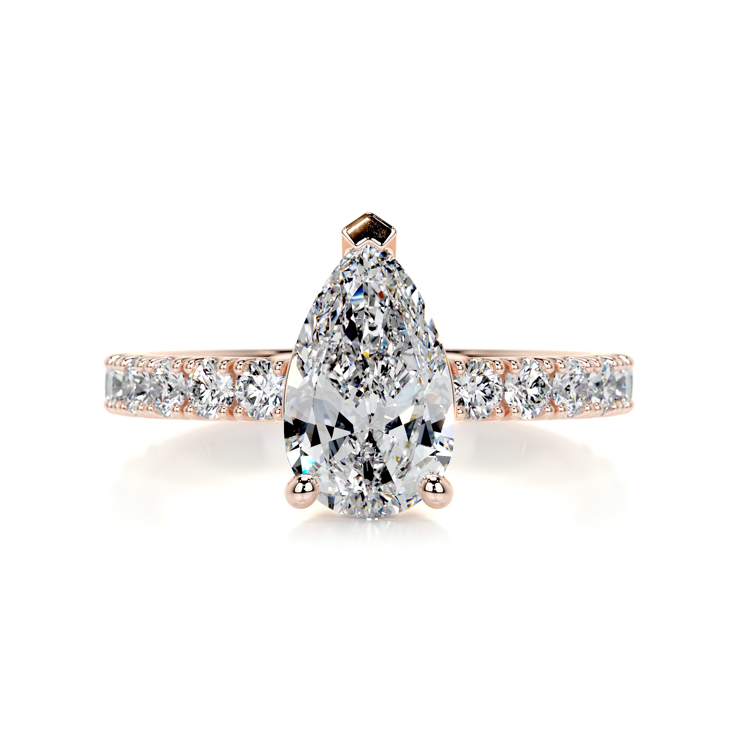 Hailey Diamond Engagement Ring   (2 Carat) -14K Rose Gold