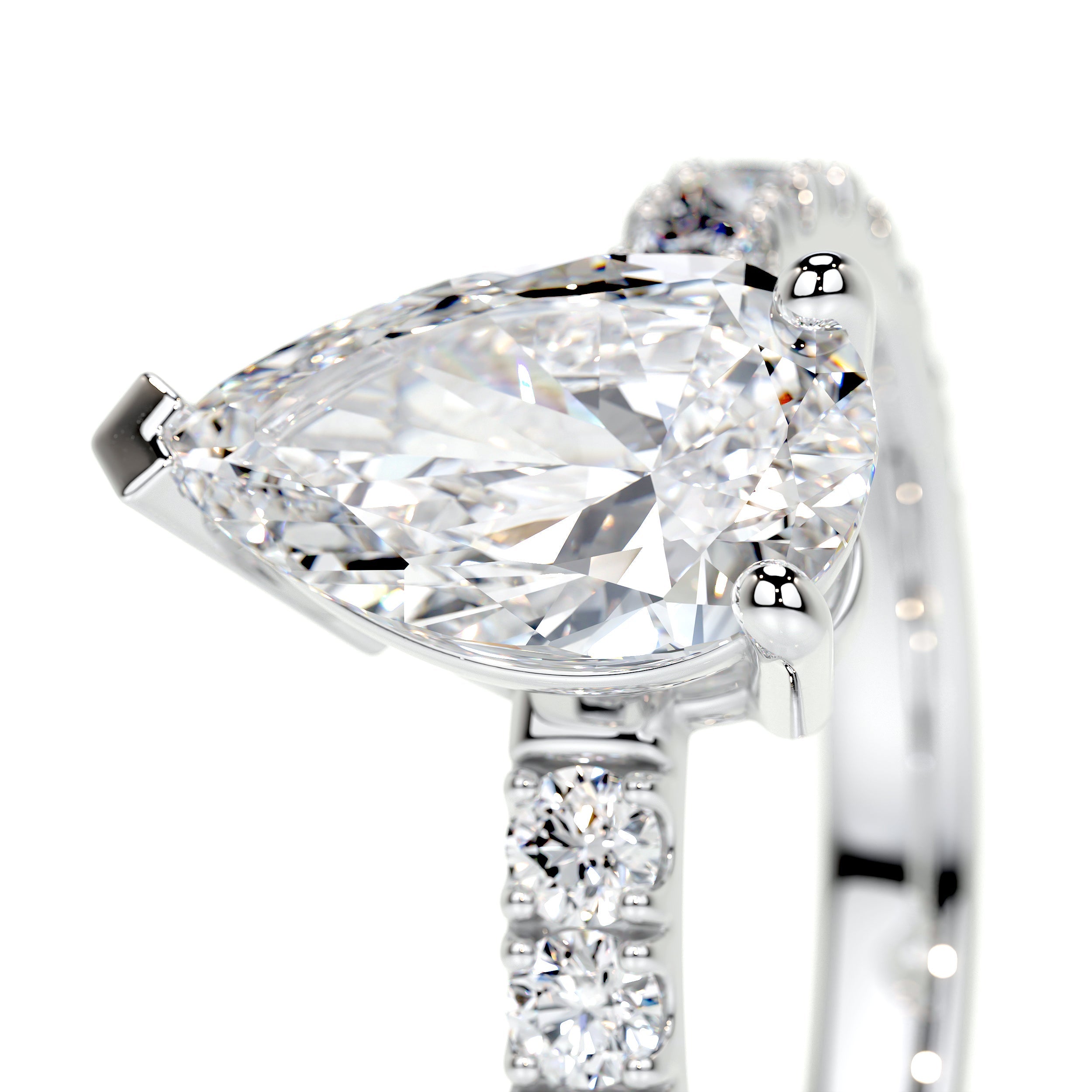 Hailey Lab Grown Diamond Ring   (2 Carat) -14K White Gold