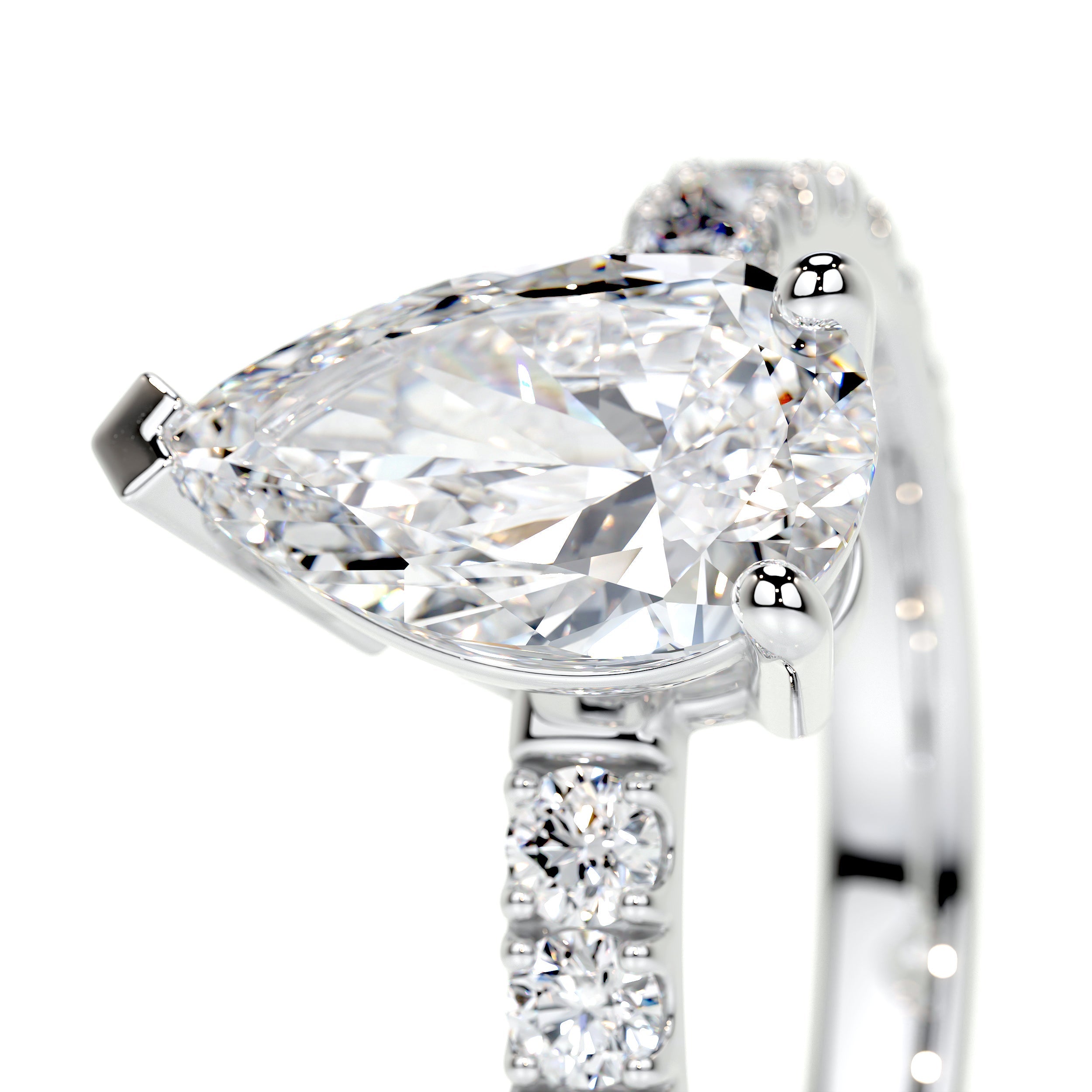 Hailey Lab Grown Diamond Ring   (2 Carat) -18K White Gold