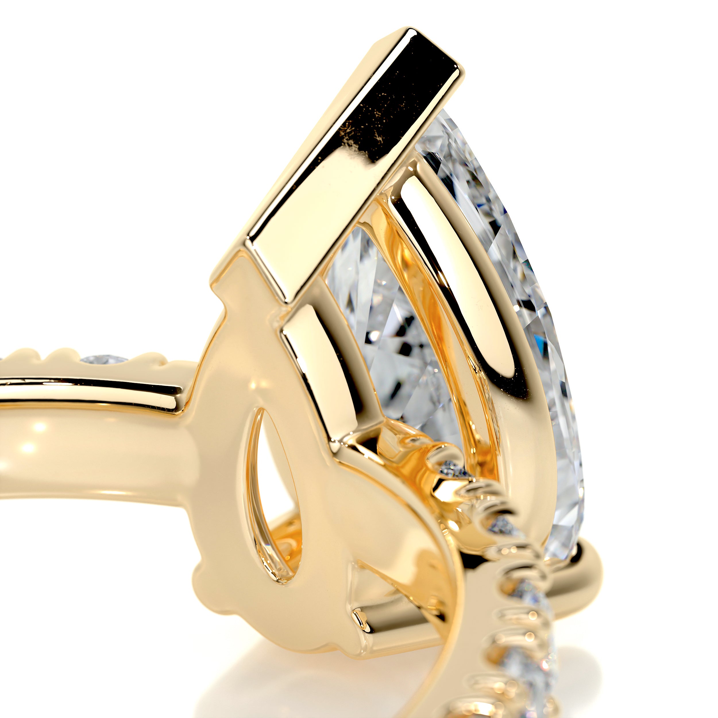 Hailey Diamond Engagement Ring   (2 Carat) -18K Yellow Gold