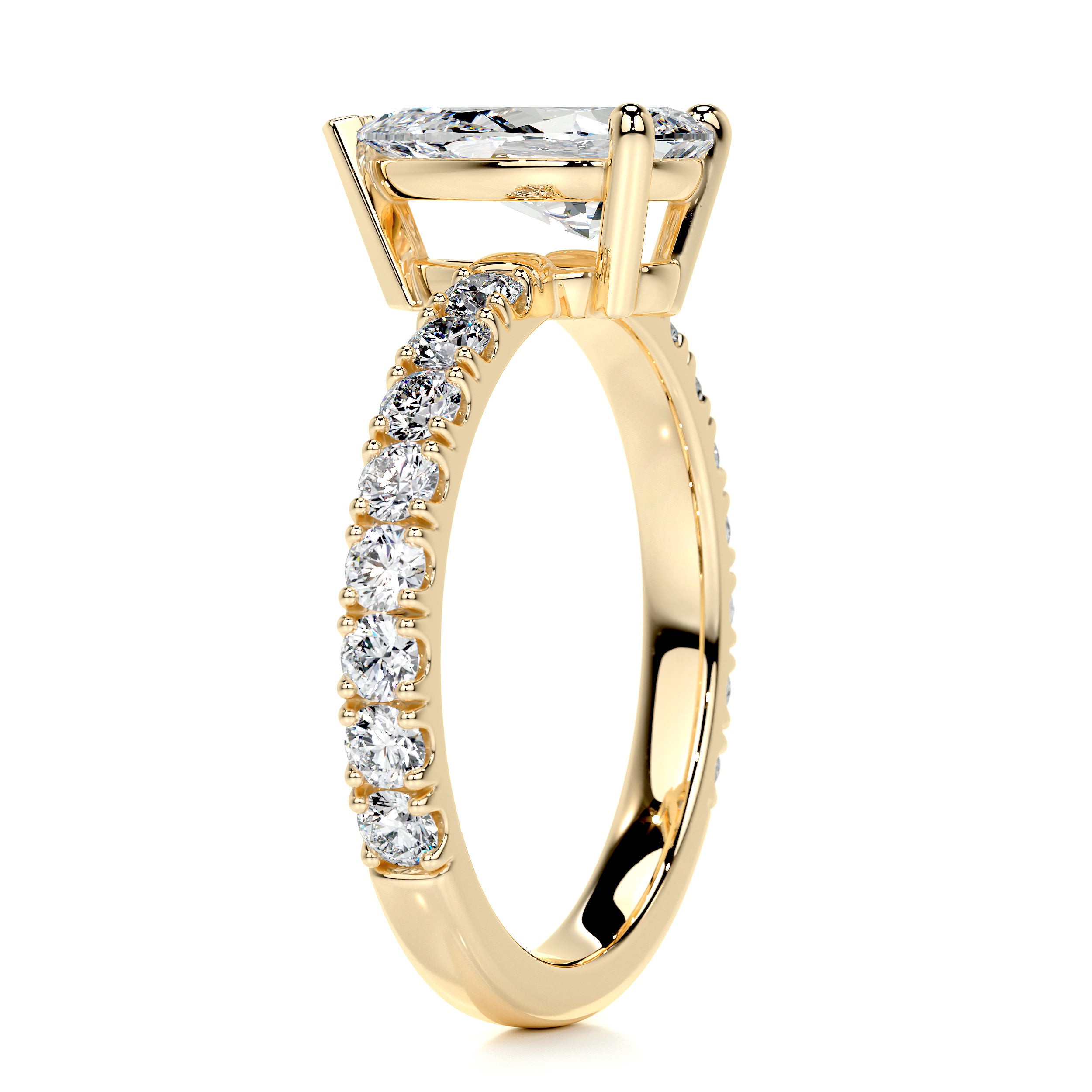 Hailey Diamond Engagement Ring   (2 Carat) -18K Yellow Gold