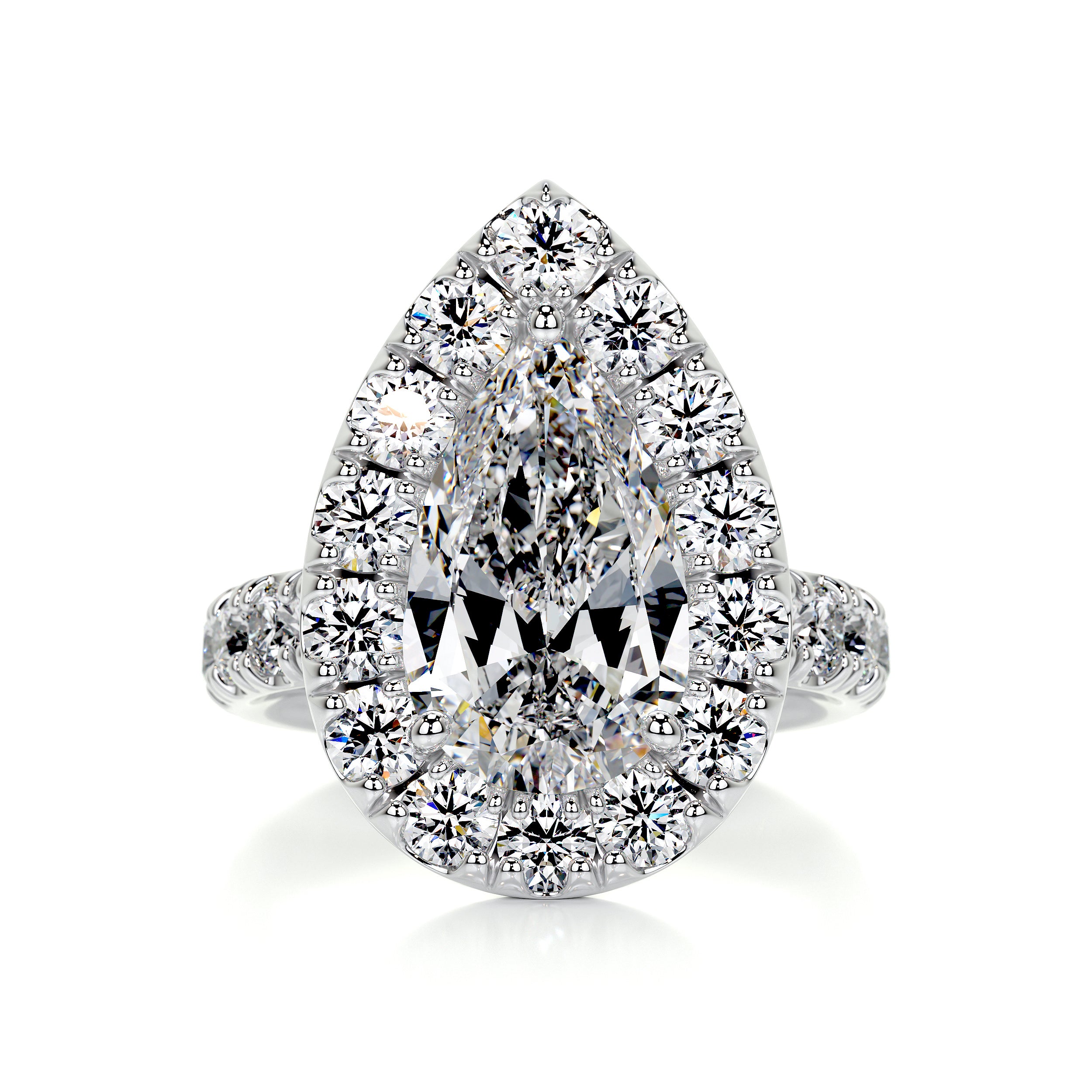 Maya Diamond Engagement Ring   (4 Carat) -18K White Gold