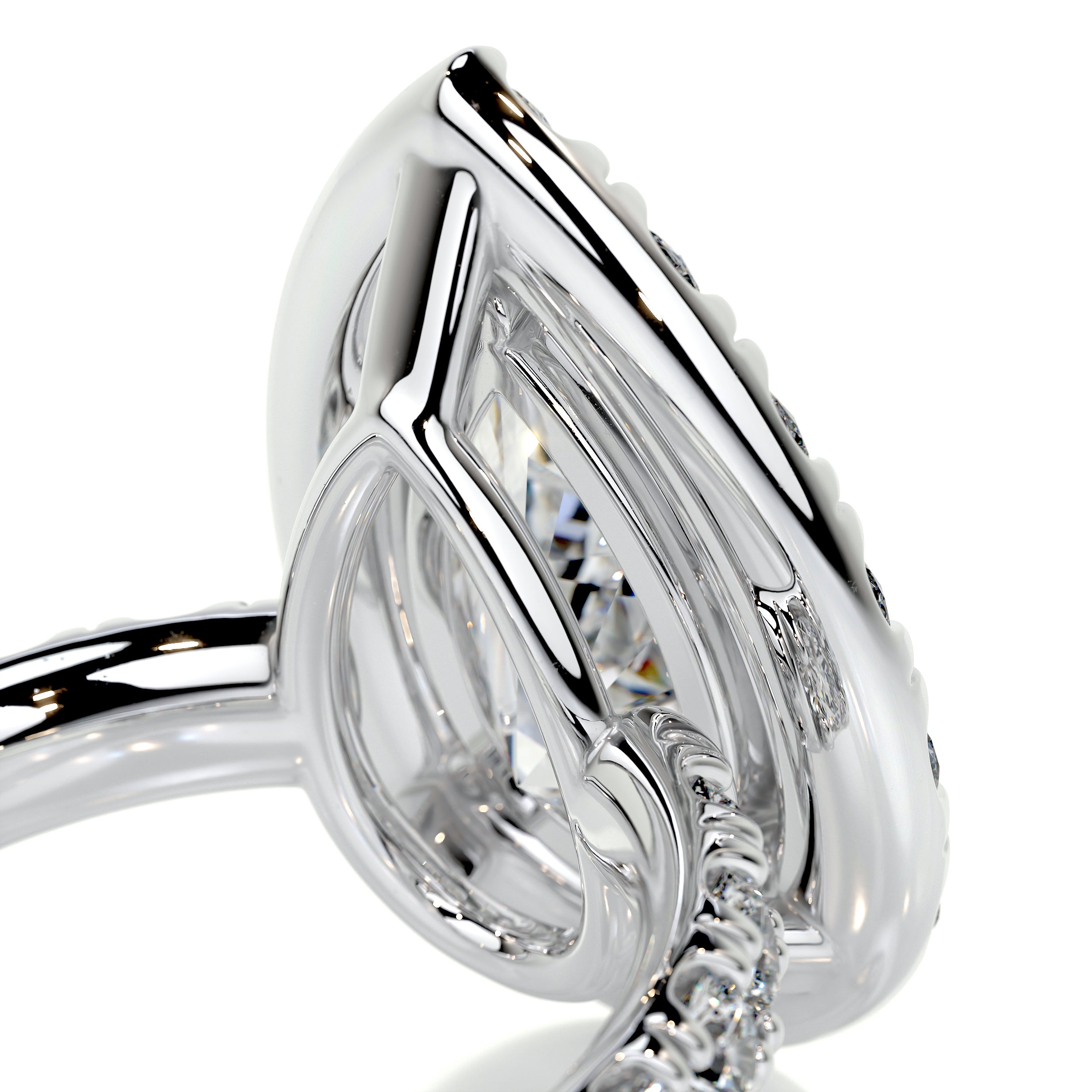 Maya Diamond Engagement Ring   (4 Carat) -14K White Gold