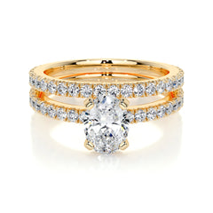 Stephanie Lab Grown Diamond Bridal Set -18K Yellow Gold